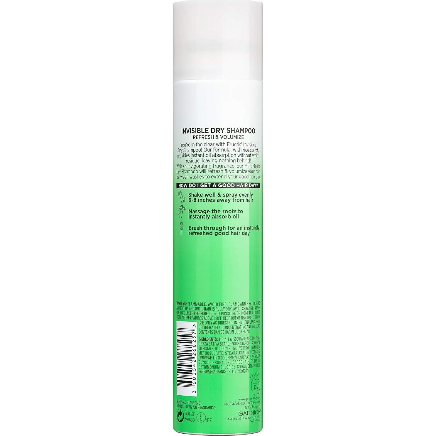 Champú Seco Invisible Garnier Fructis 125 ml Mojito de Menta