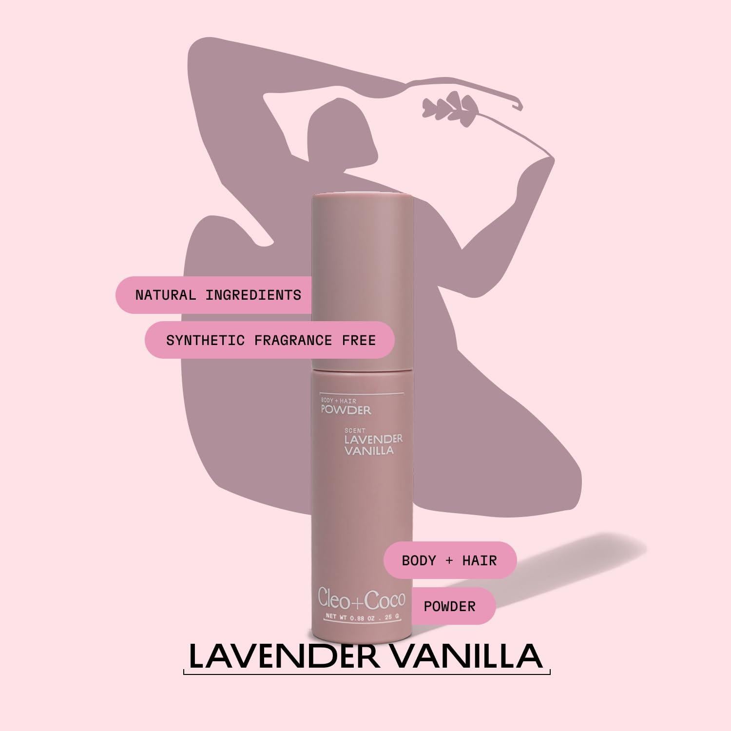 Polvo de Champú Seco Cleo+Coco Lavanda Vainilla 24.9g