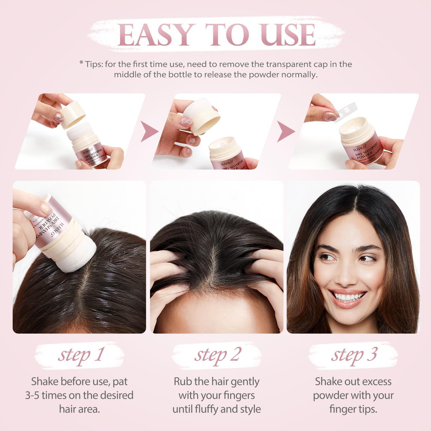 Polvo de Champú Seco YLNALO Vegano 8.2g - Sin Residuo Blanco