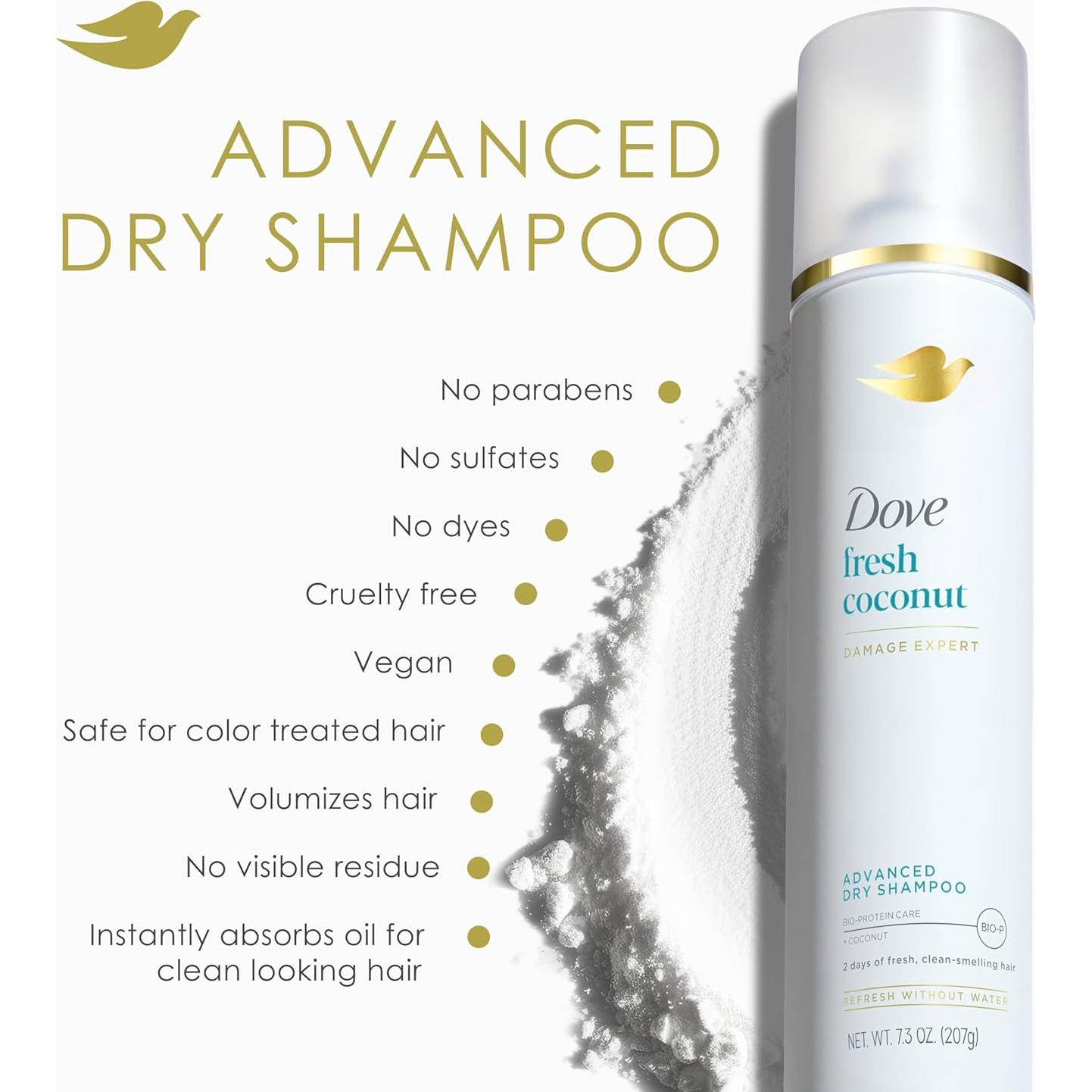 Champú Seco Dove Coco Fresco 207 g - Refresca y Revive Cabello