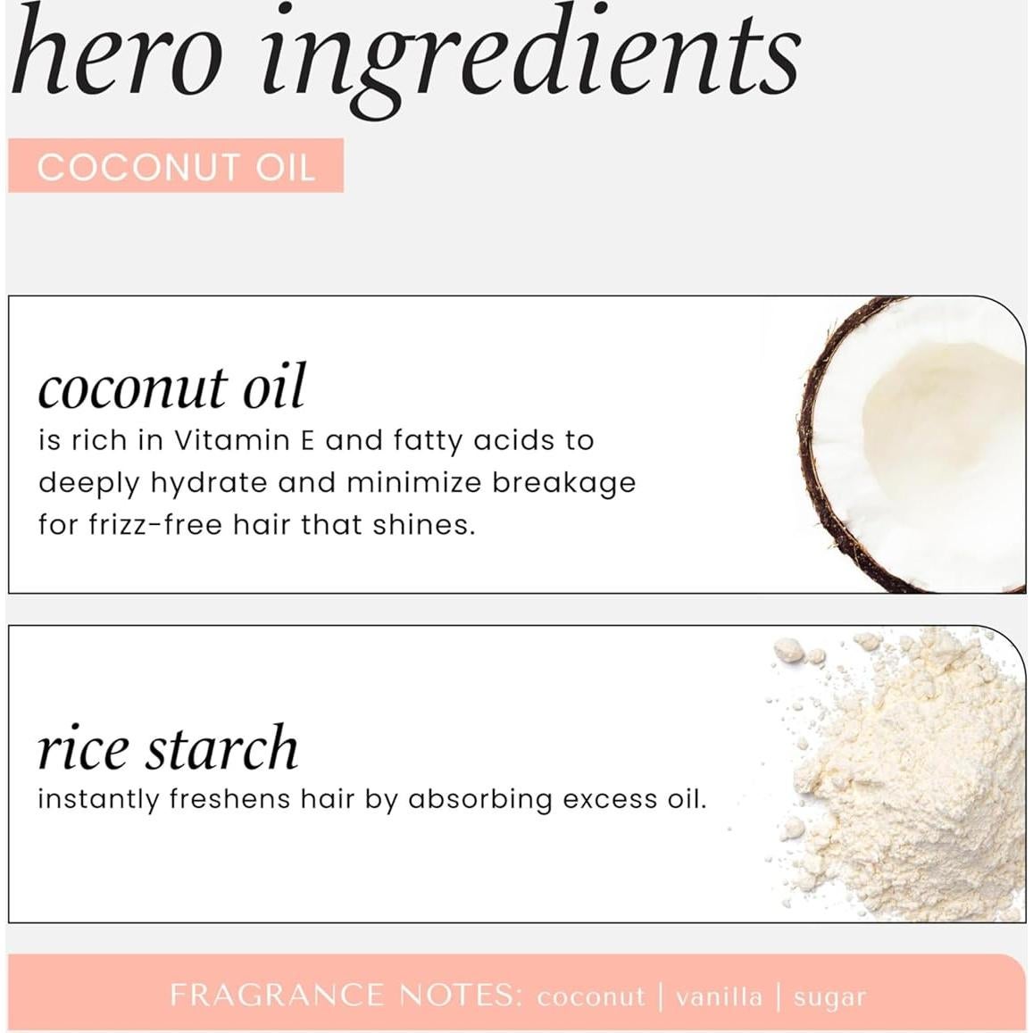 Champú Seco Nutritivo HASK Aceite de Coco 230 g - Sin Sulfatos