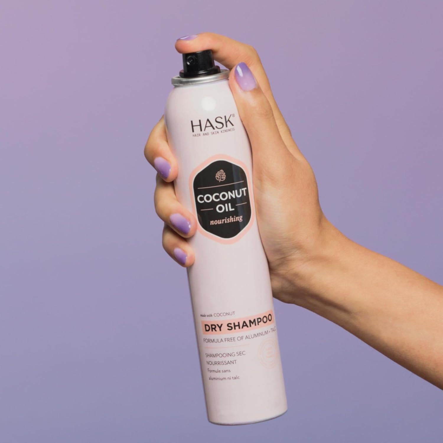 Champú Seco Nutritivo HASK Aceite de Coco 230 g - Sin Sulfatos