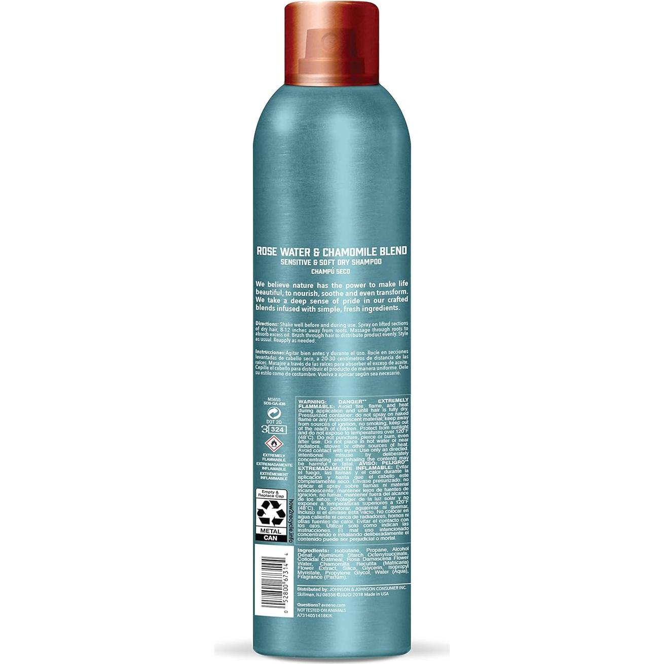 Champú Seco Aveeno 148 ml - Suave para Cuero Cabelludo Sensible