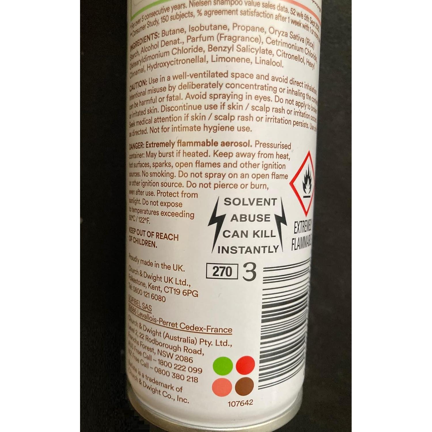 Champú Seco Batiste Bare 3 Piezas 200ml - Refrescante