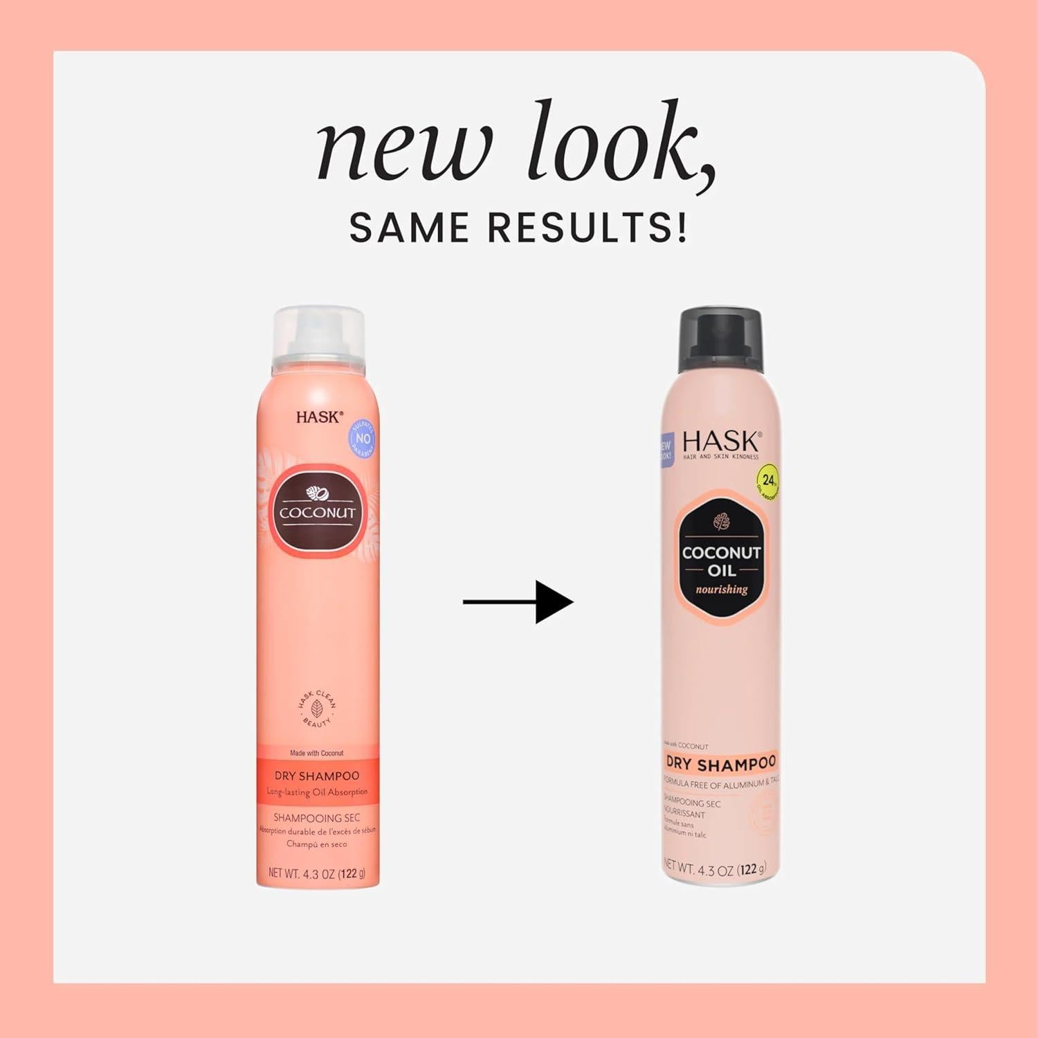 Champú Seco Nutritivo HASK Coco 2 Latas 184.3g Sin Aluminio