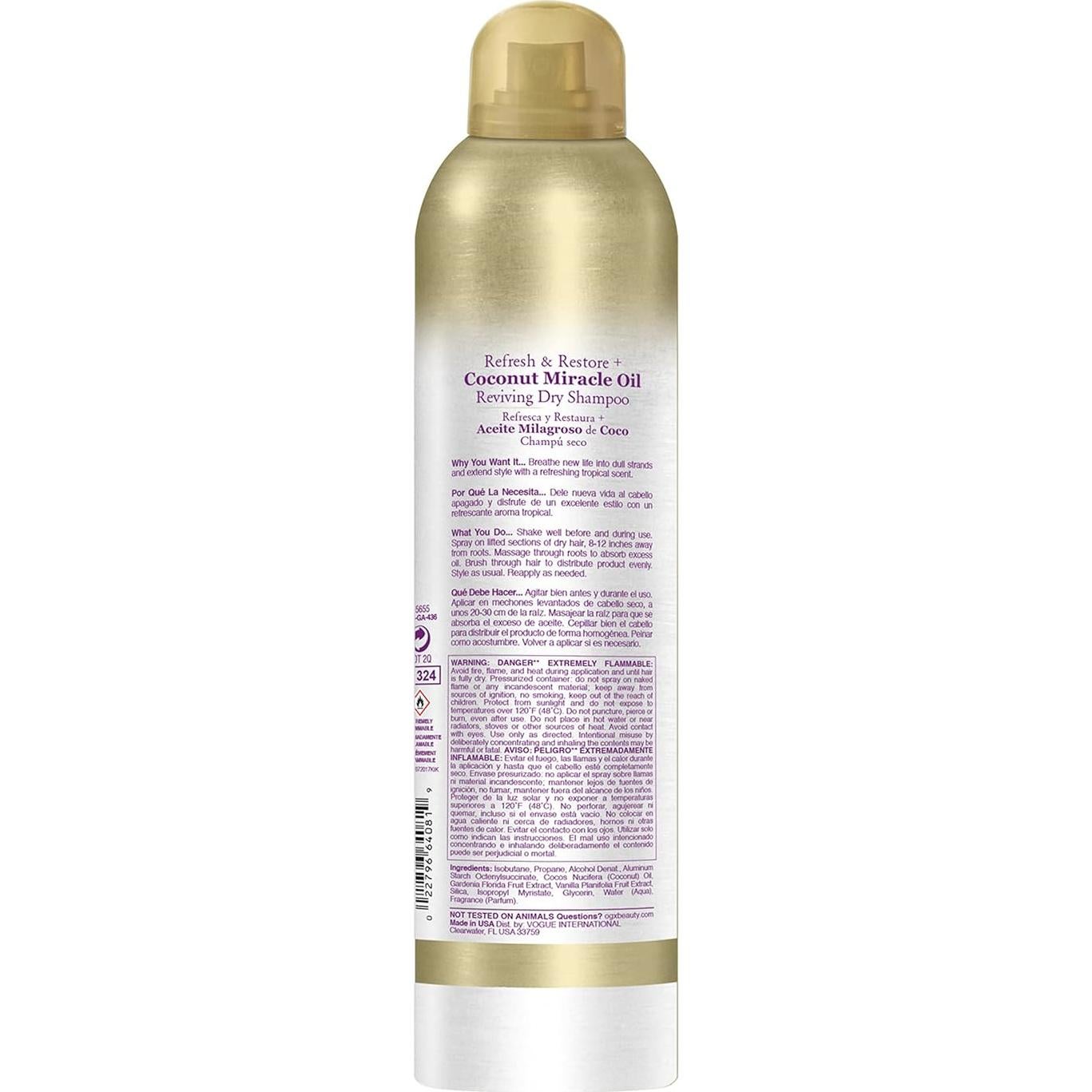 Champú Seco OGX Fuerza Extra Coco 141.75 Gr - Revitaliza