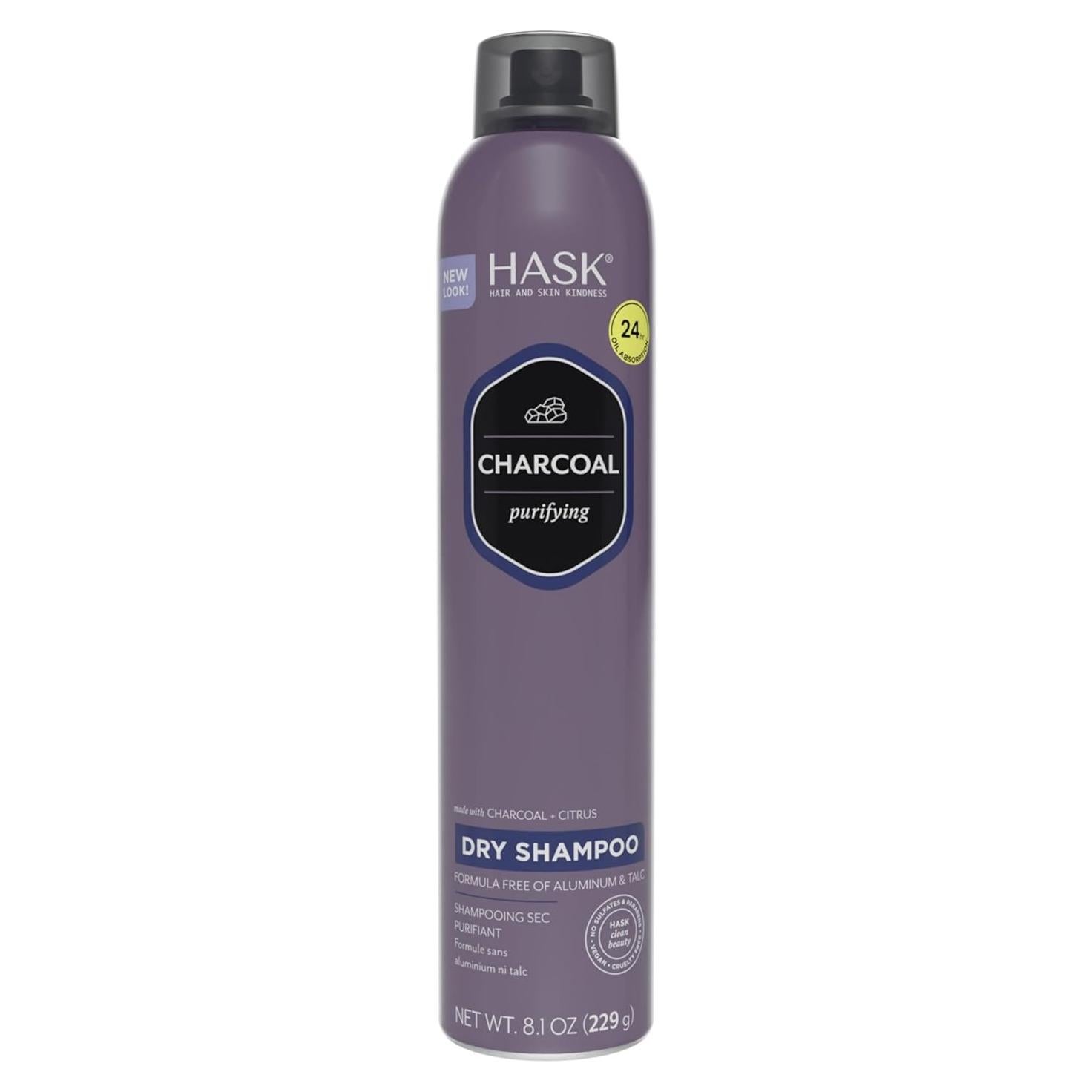 Champú Seco Purificante HASK con Carbón 230g - Sin Sulfatos
