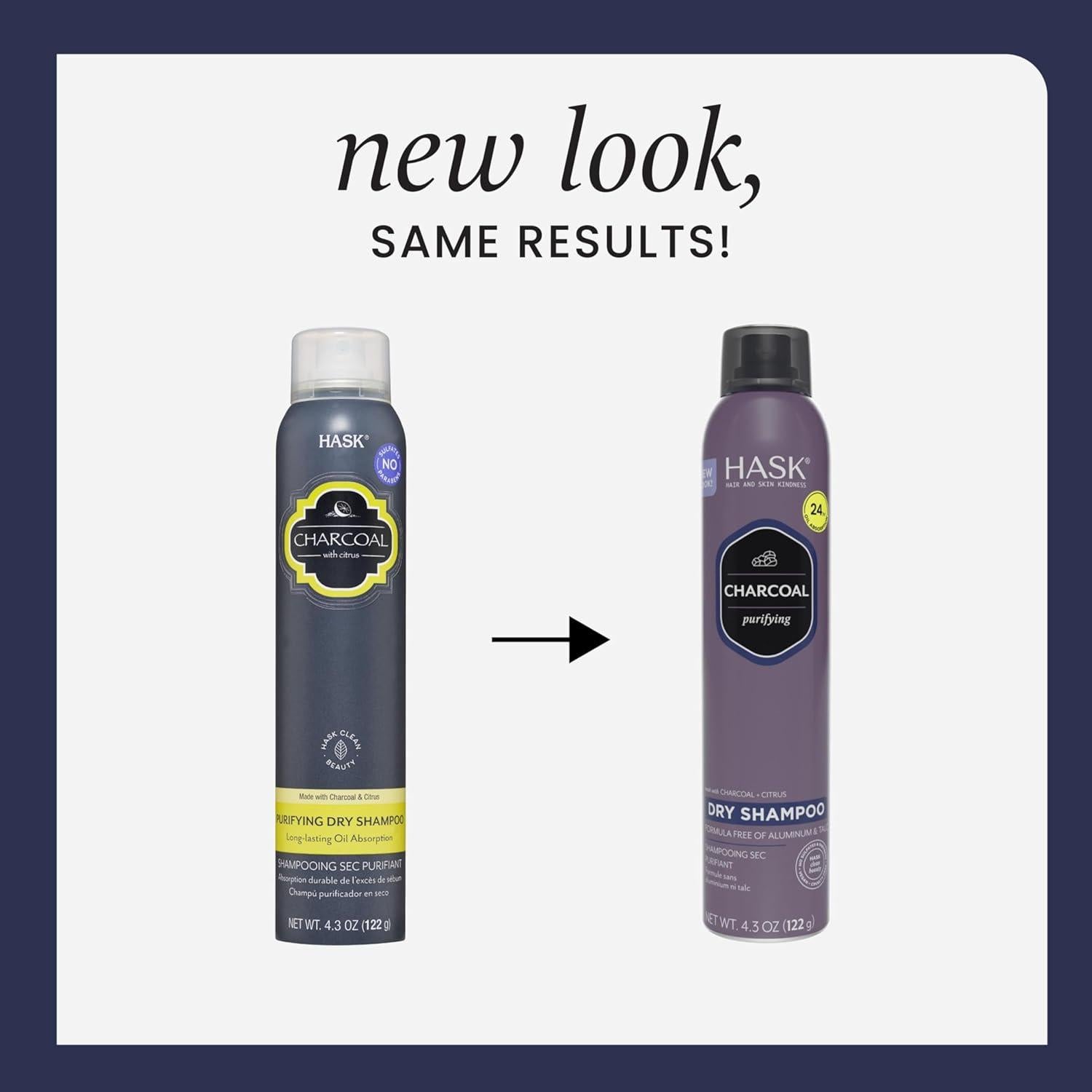 Champú Seco Purificante HASK con Carbón 230g - Sin Sulfatos