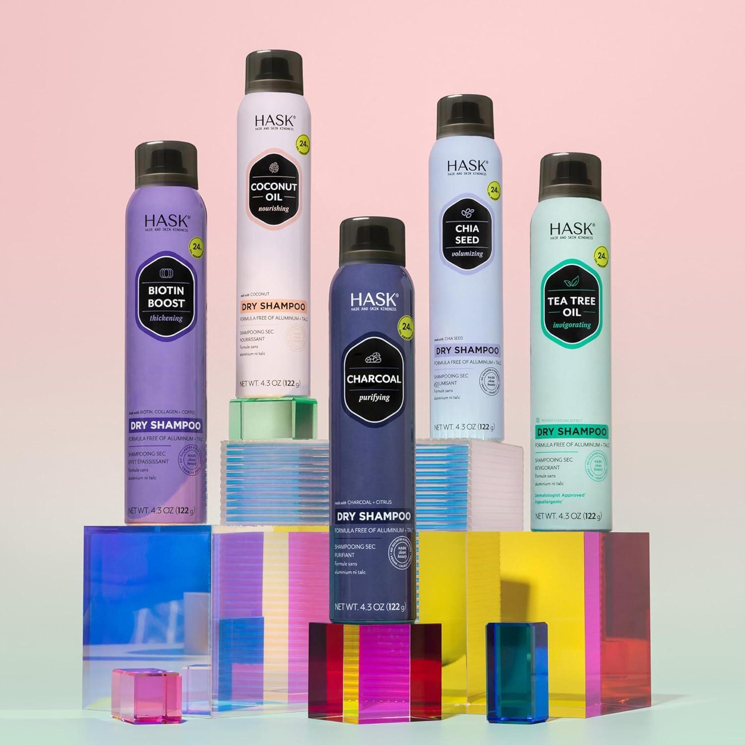 Champú Seco Purificante HASK con Carbón 230g - Sin Sulfatos