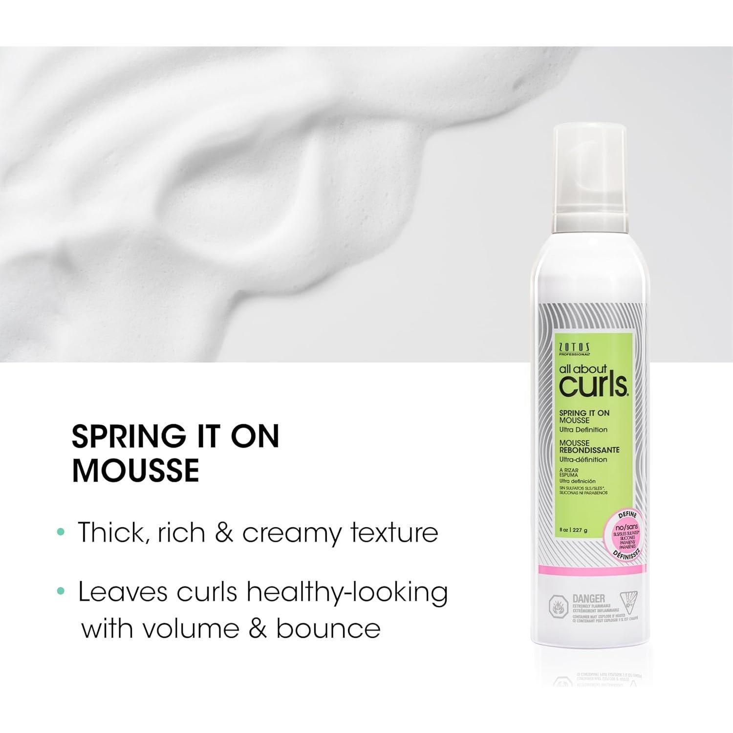 Mousse para Rizos All About Curls Zotos 236.6 ml Vegano