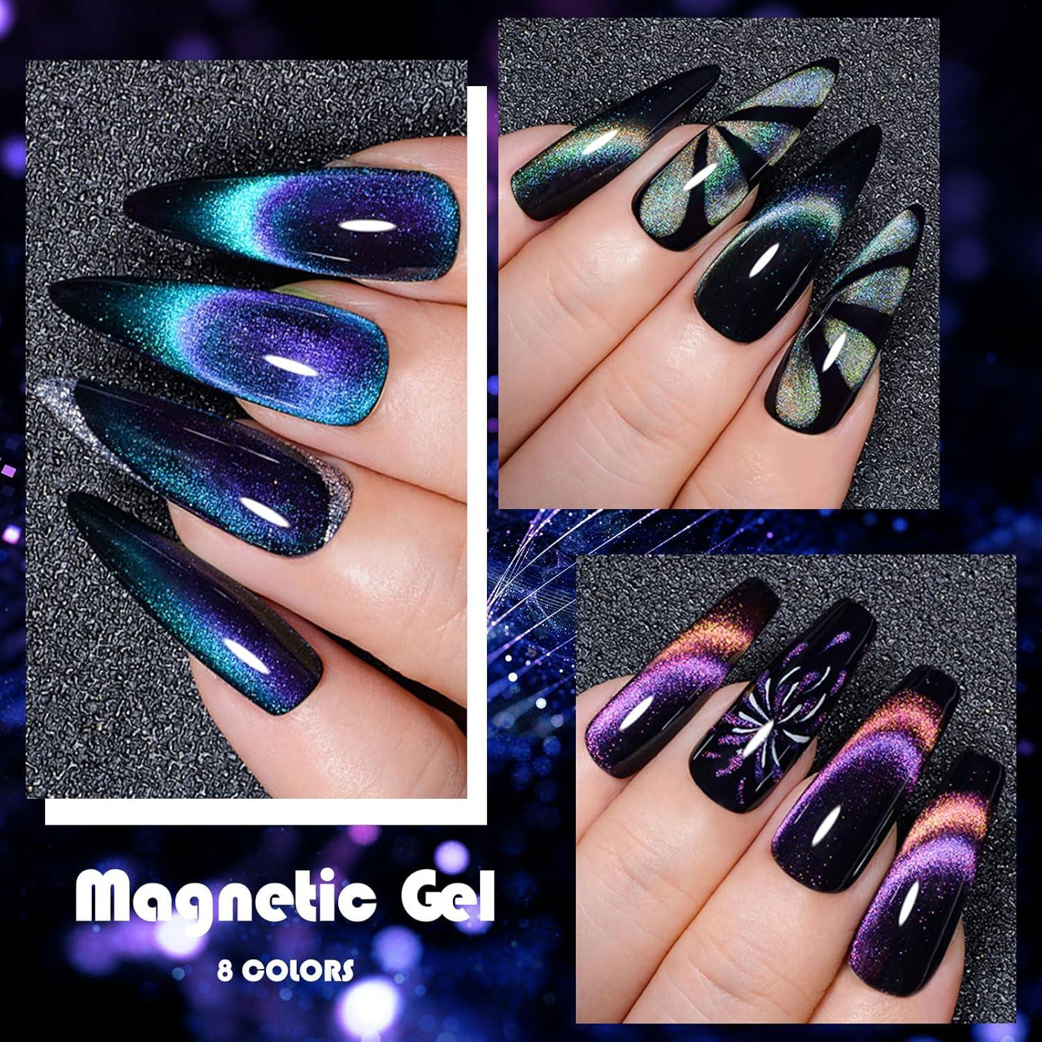 Set de 8 Esmaltes de Uñas en Gel Cat Eye MEET ACROSS 7 ml