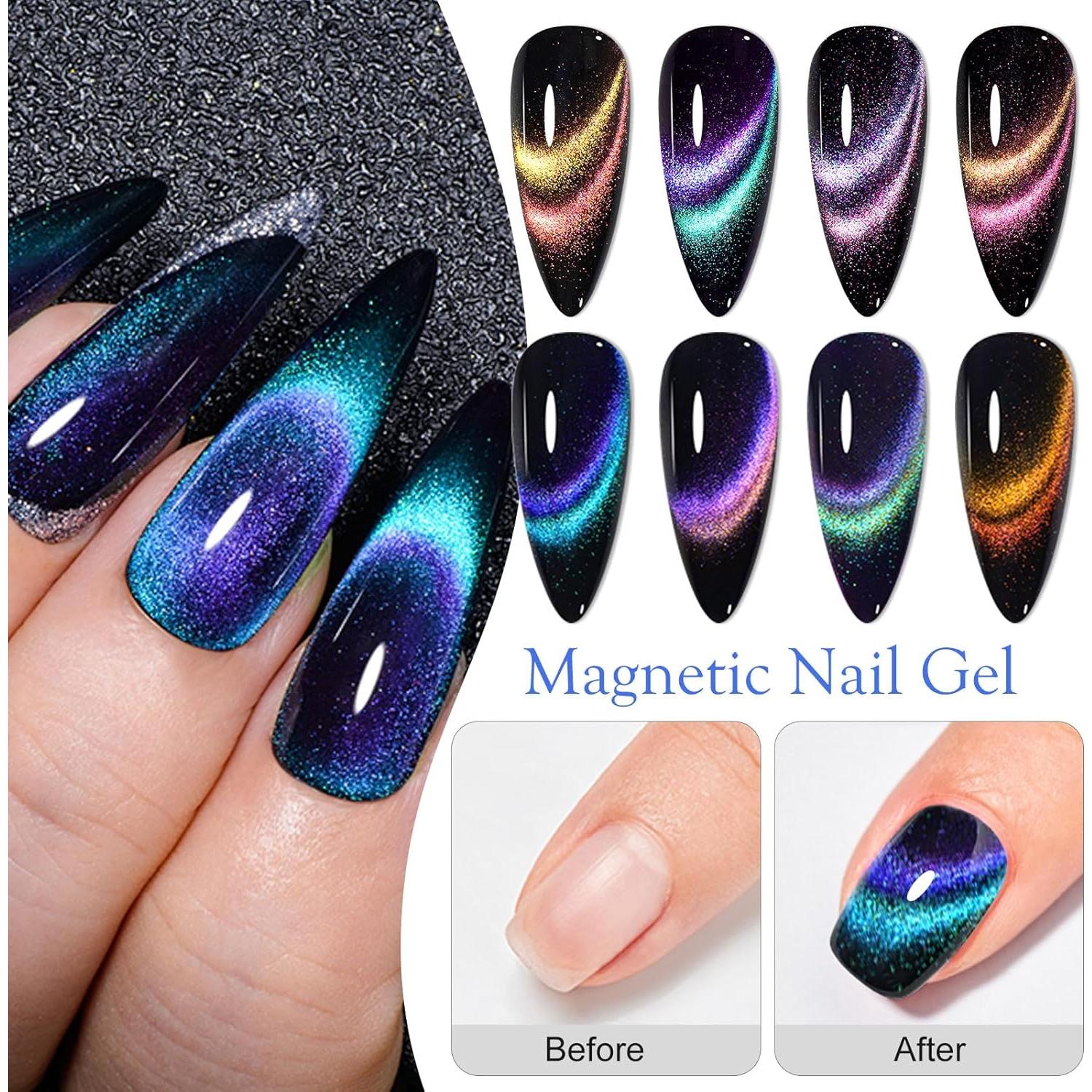 Set de 8 Esmaltes de Uñas en Gel Cat Eye MEET ACROSS 7 ml