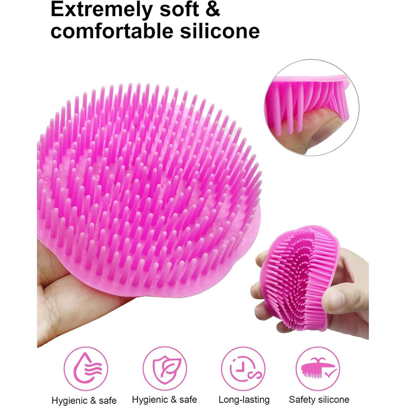 Cepillo Masajeador para Cuero Cabelludo Kissfee - Rosa y Púrpura