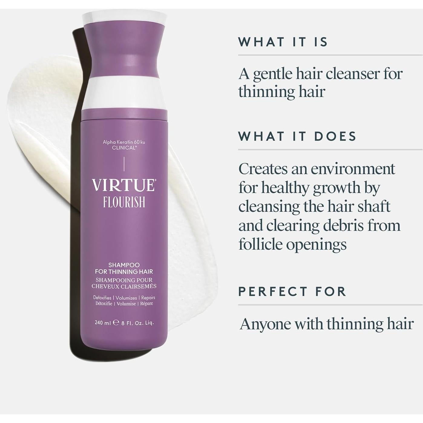 Champú Sin Sulfatos VIRTUE Flourish 236 ml Voluminizador