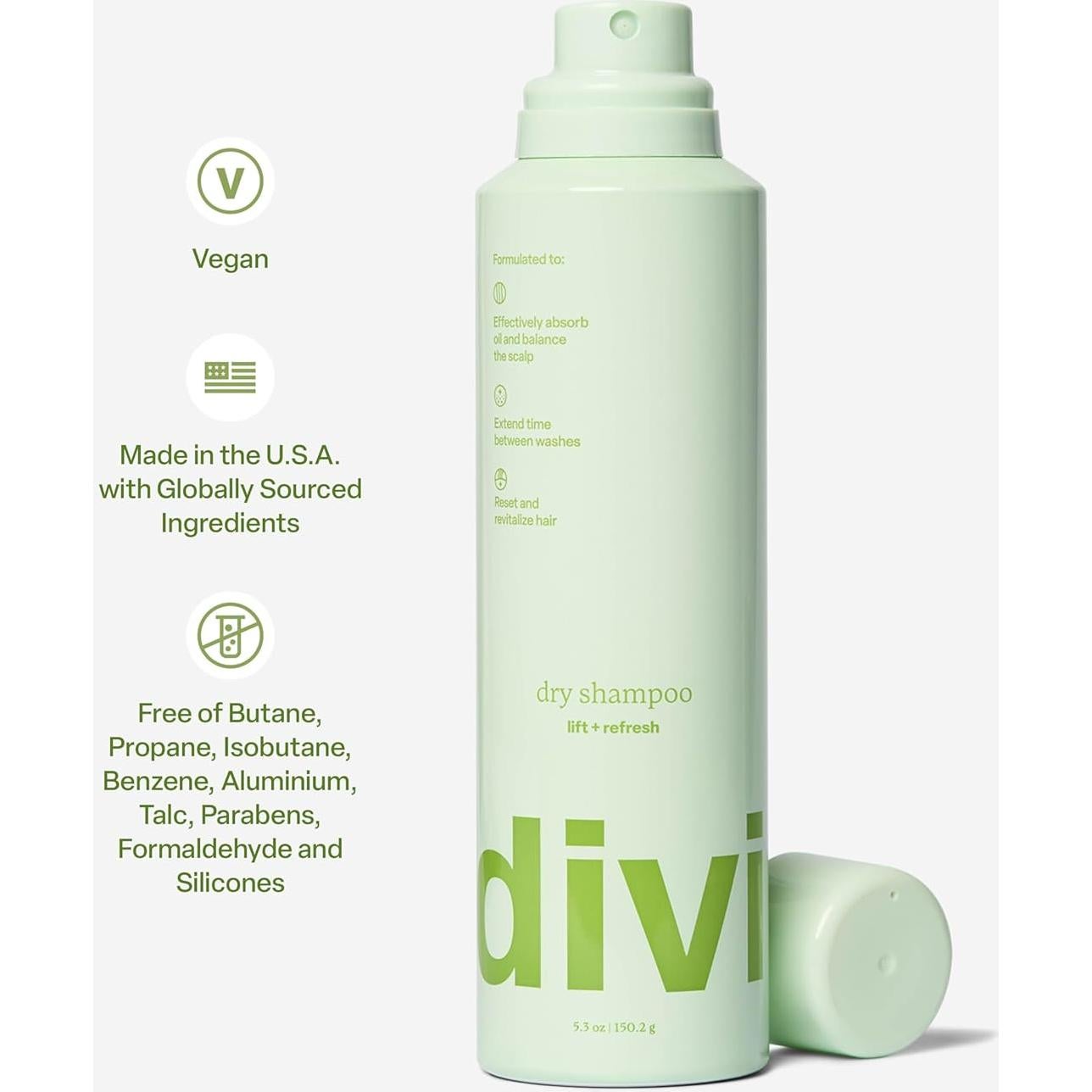 Champú Seco Divi 150g - Absorbe Aceite y Equilibra Cuero Cabelludo