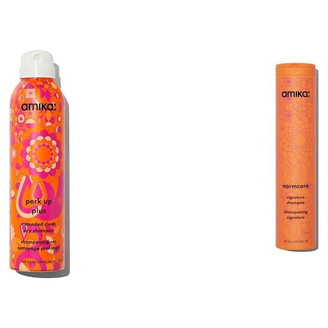 Champú seco Amika Perk Up Plus 150g y Normcore 275ml
