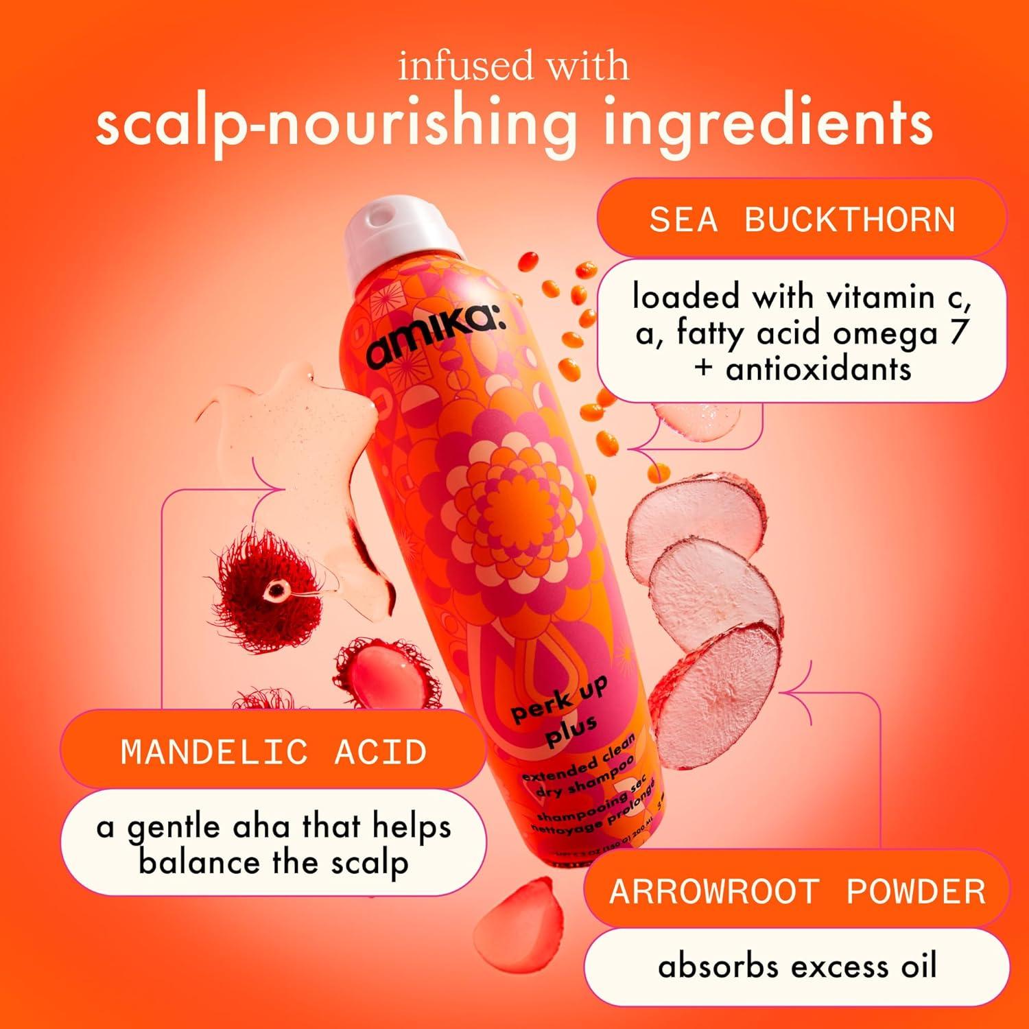 Champú seco Amika Perk Up Plus 150g y Normcore 275ml