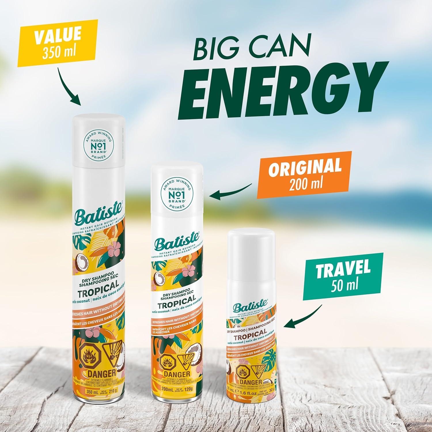 Champú Seco Batiste Tropical 190g - Sin Agua, Vegano