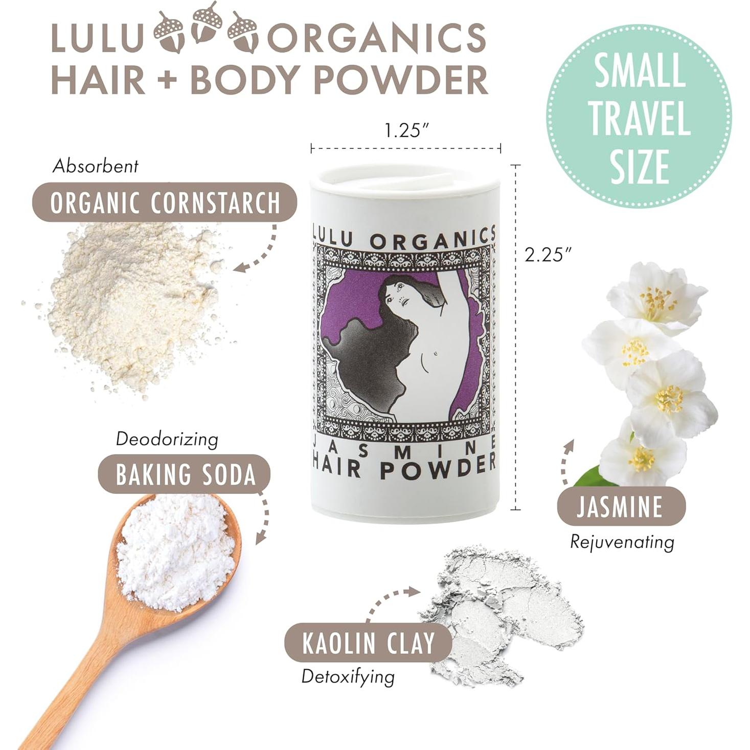 Champú en Polvo Seco Lulu Organics 28.35g - Sin Talco y Orgánico