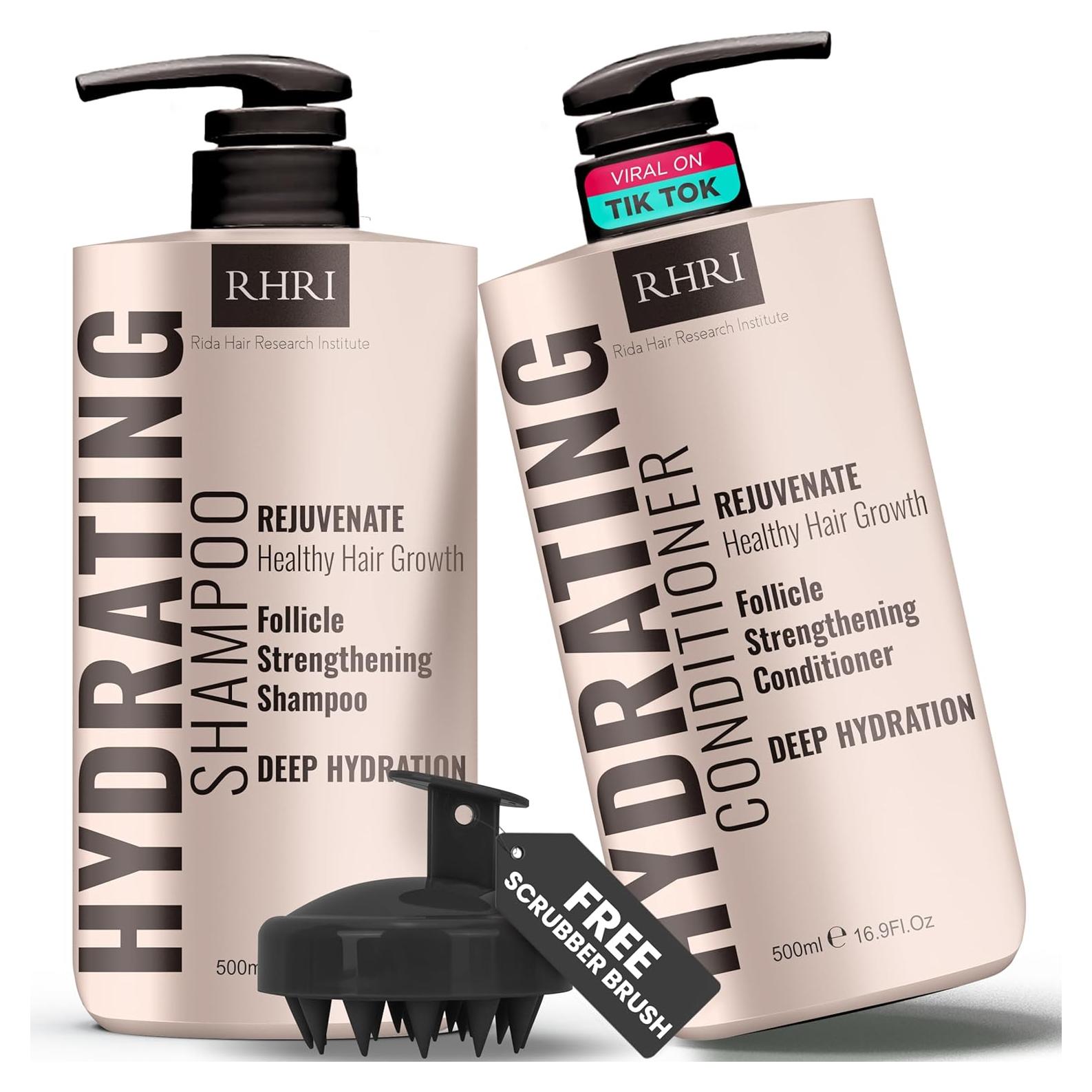 Juego de Champú y Acondicionador Hidratante Rida 1L - Cabello Seco y Fino