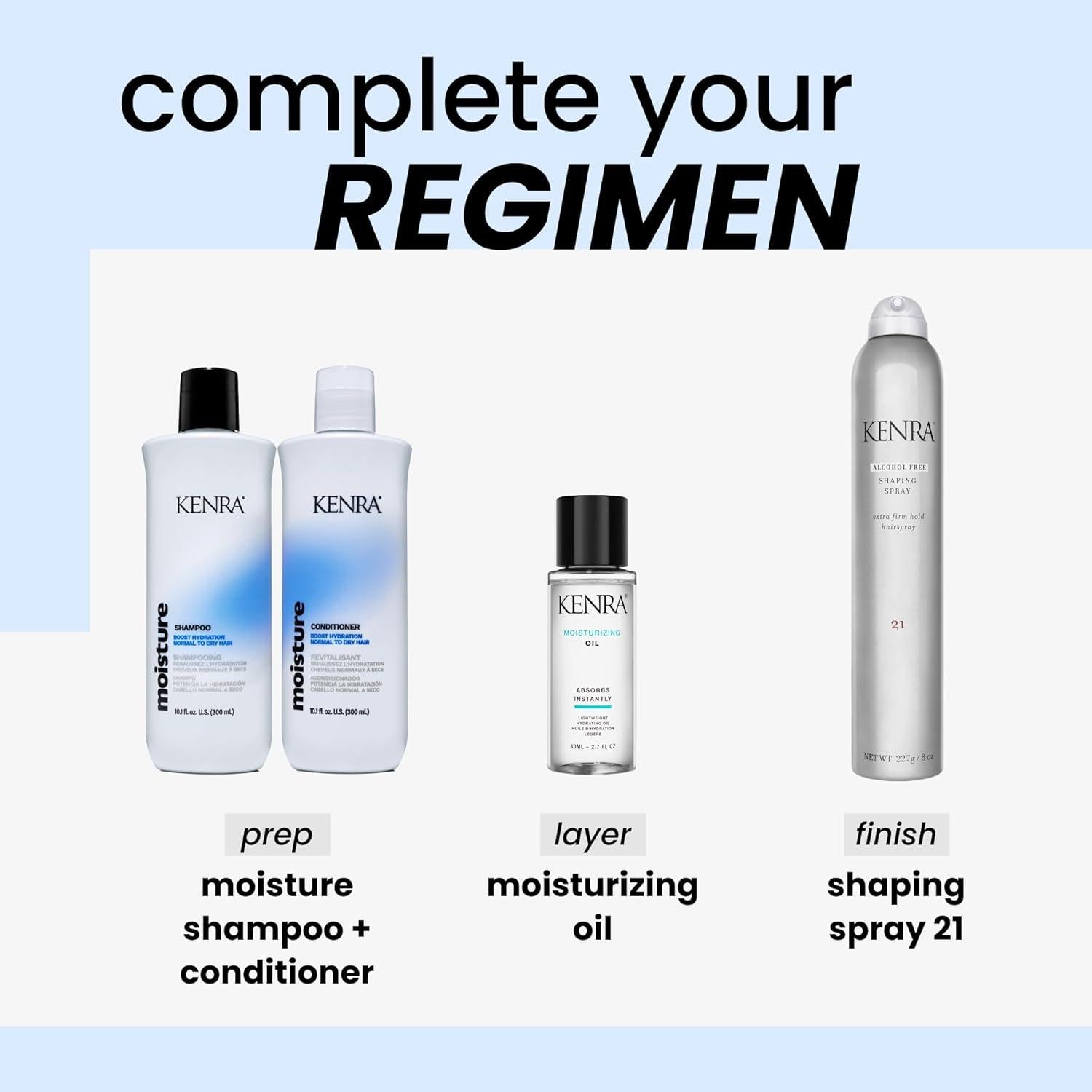 Champú Kenra Moisture 299 ml | Hidratación y Brillo | Cabello Normal a Seco