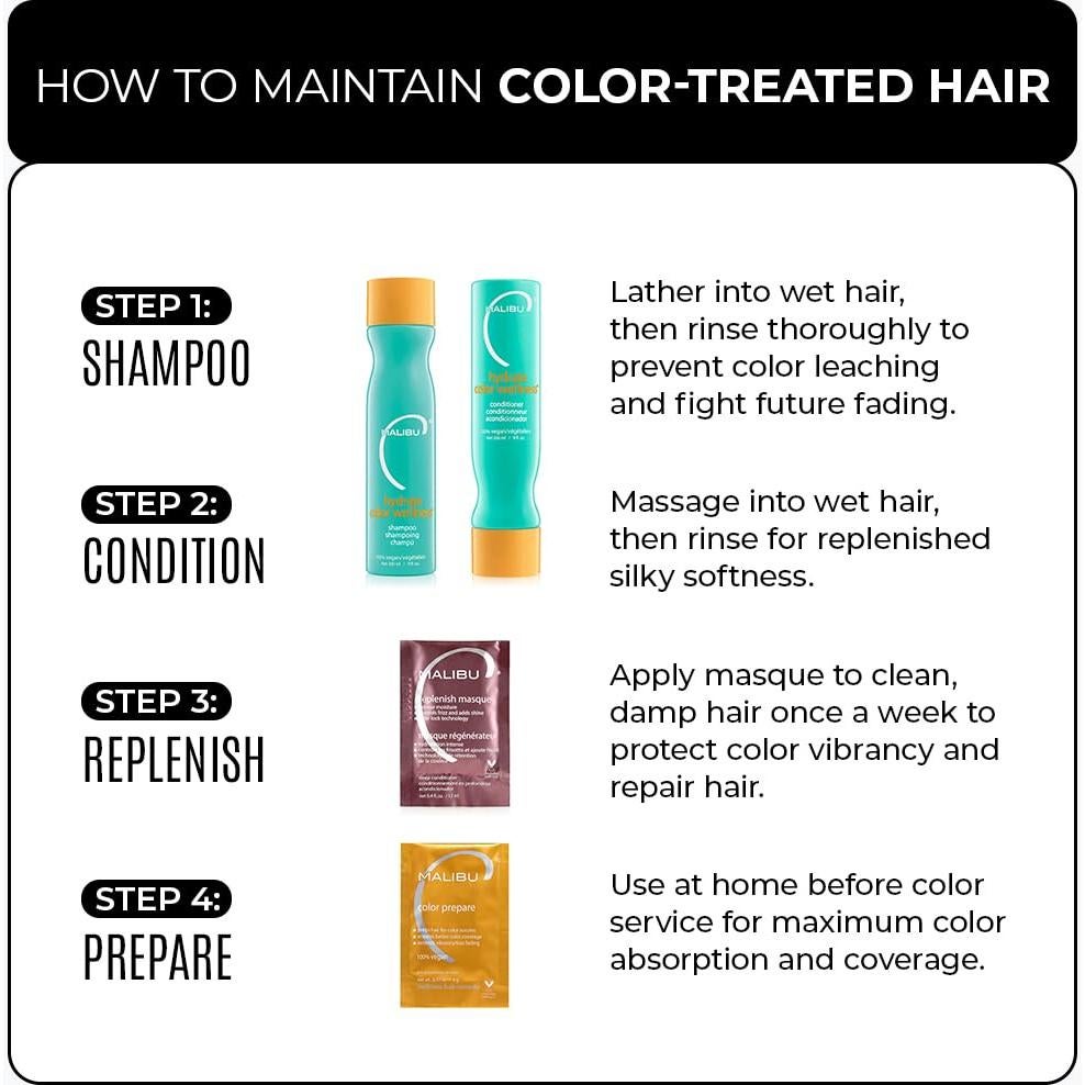 Champú Hidratante Malibu C Color Wellness 255 g - Sin Sulfatos