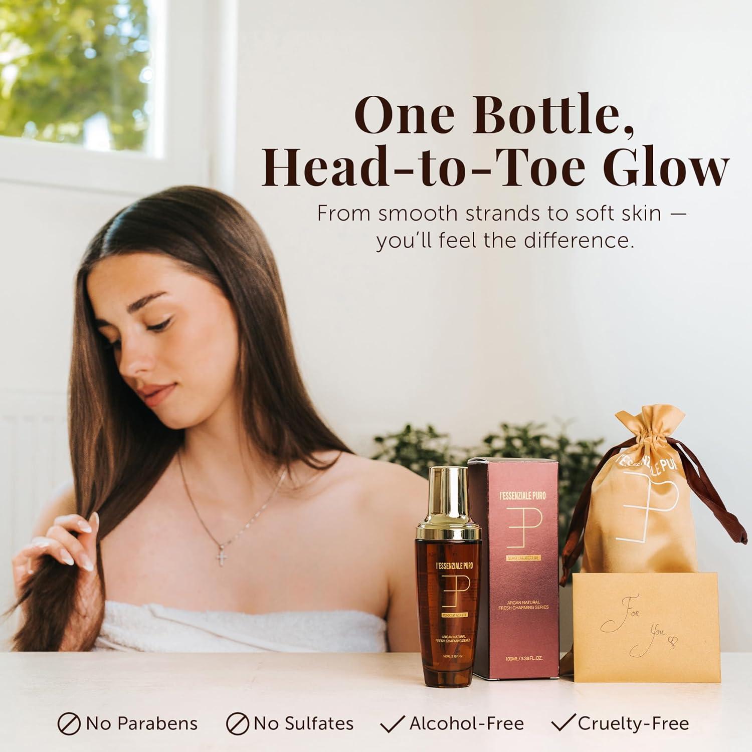 Aceite de Argán Marroquí LEPURO 100ml - Hidratante para Cabello y Piel