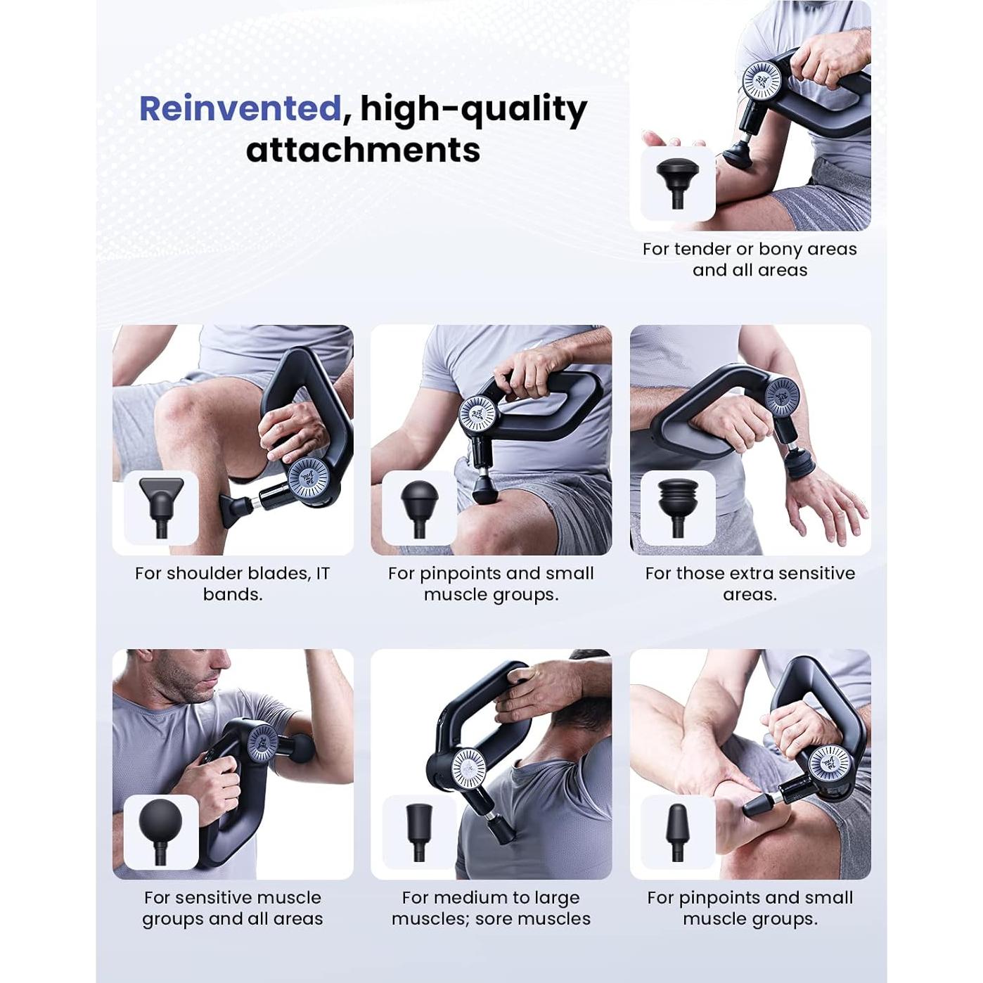 Pistola de Masaje BOB Y BRAD D6 Pro 16mm 85lbs Silenciosa