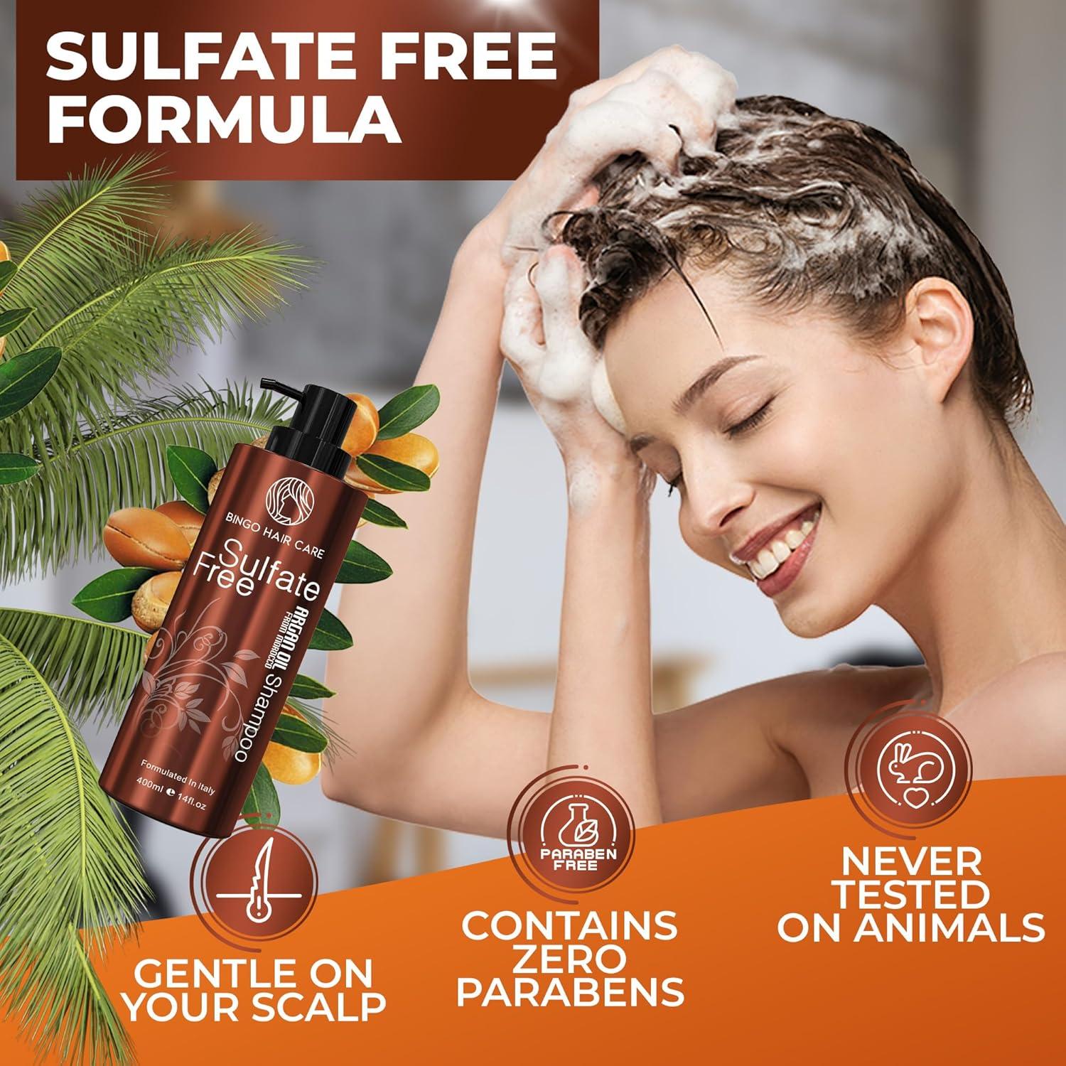 Champú Hidratante de Aceite de Argán Bingo - 396g - Libre de Sulfatos