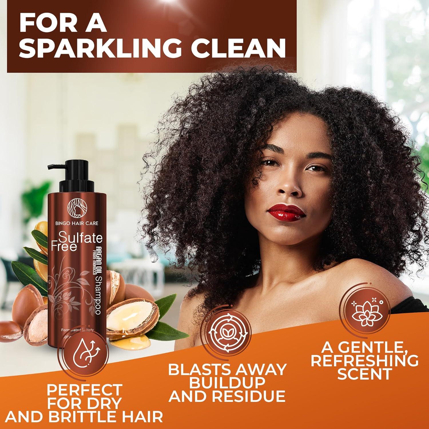 Champú Hidratante de Aceite de Argán Bingo - 396g - Libre de Sulfatos