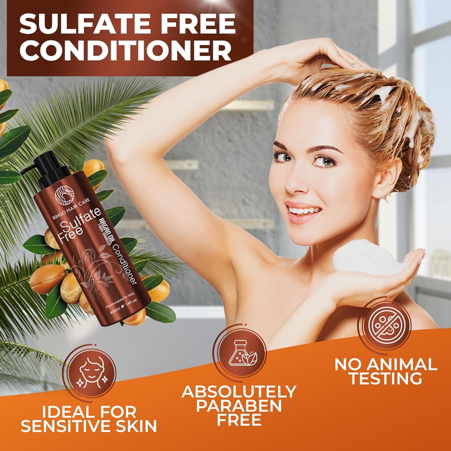 Acondicionador de Aceite de Argán Marroquí Bingo Hair Care 450g - Antifrizz y Libre de Sulfatos