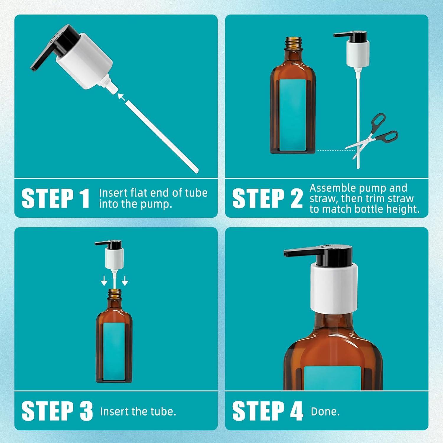 Cabezal de Bomba Reemplazo LSAUVWN 2PCS para Botellas 50.4-124.2ml