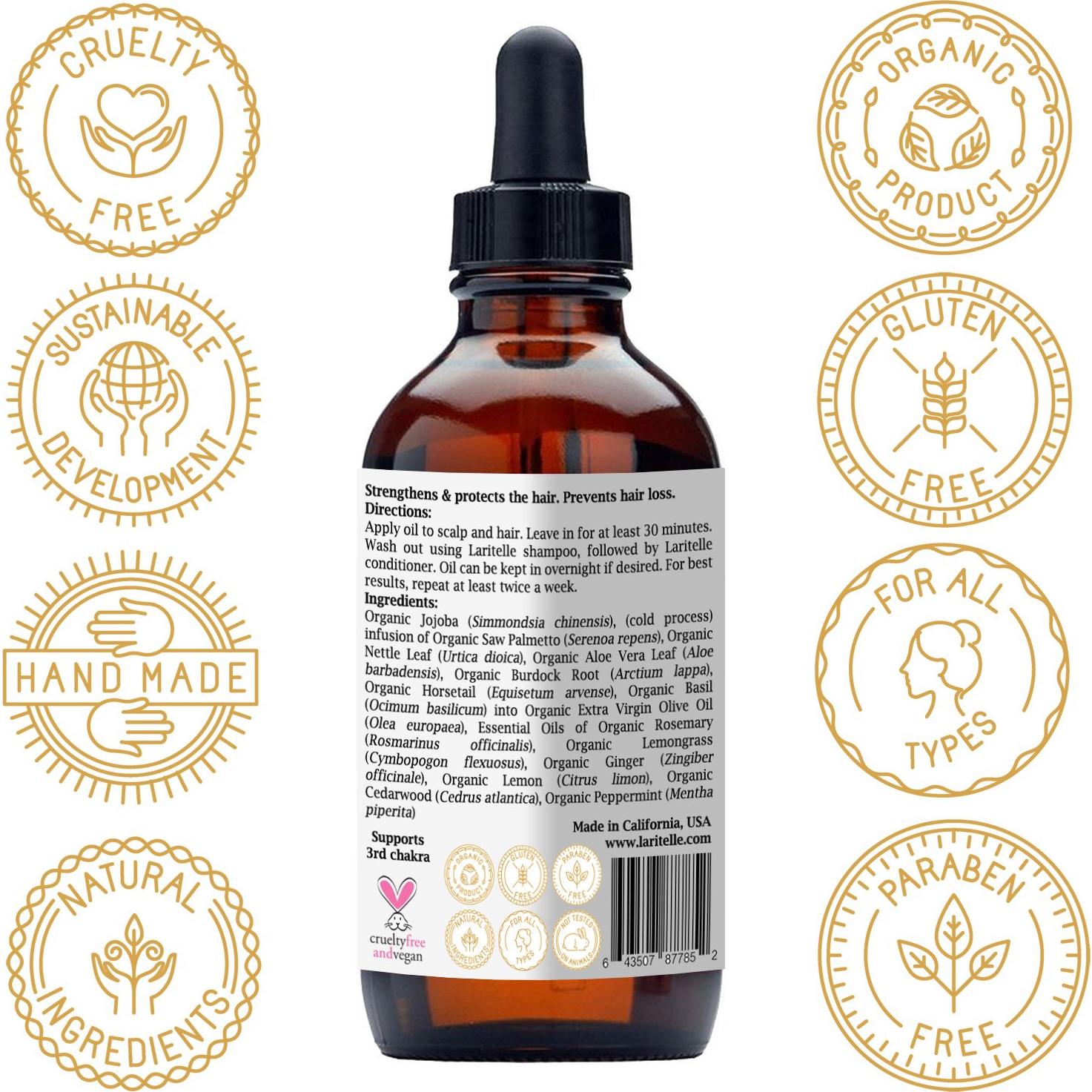 Aceite Tratamiento Crecimiento Cabello Laritelle 113 g Vegano