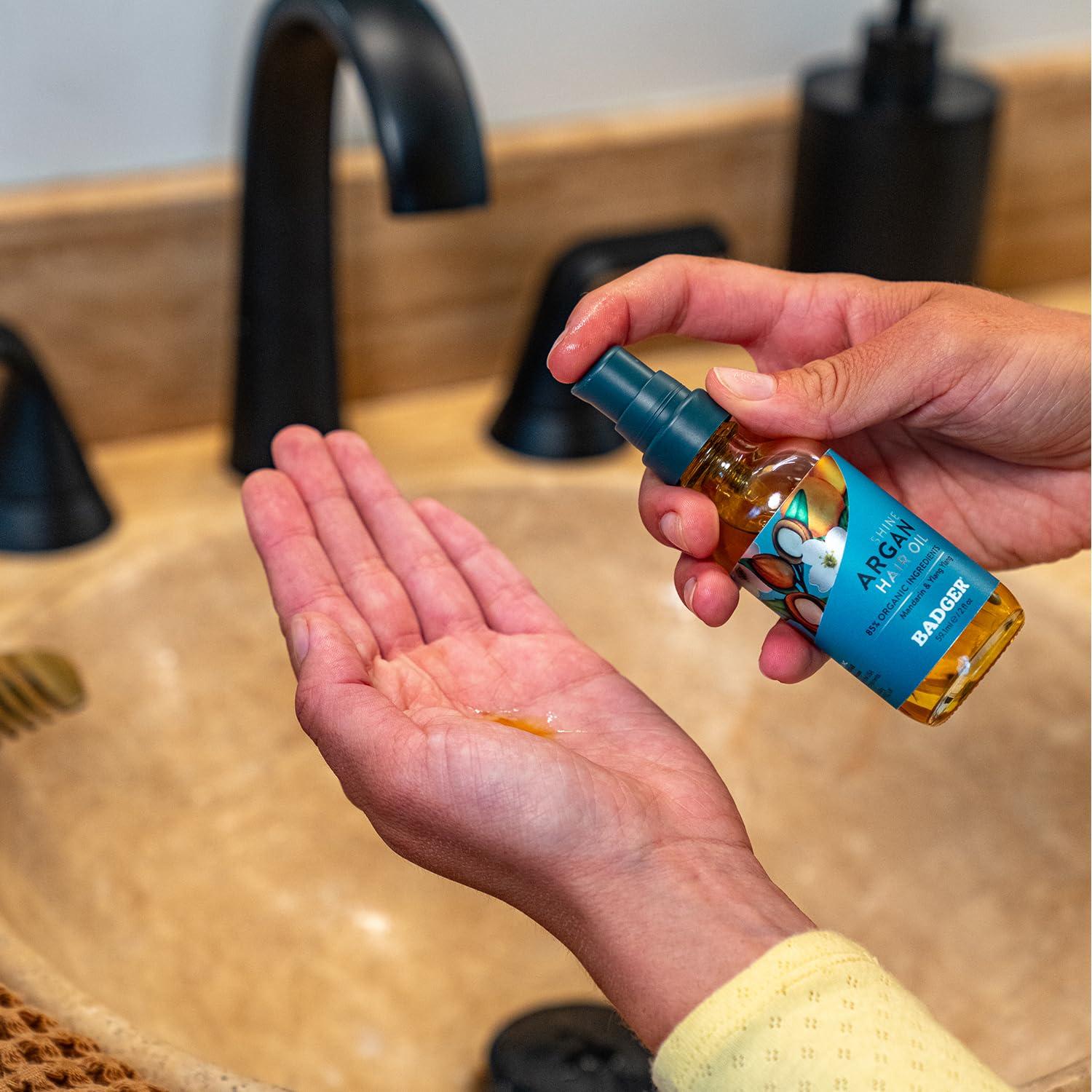 Aceite de Cabello de Argán Badger 60g - Hidratante Orgánico