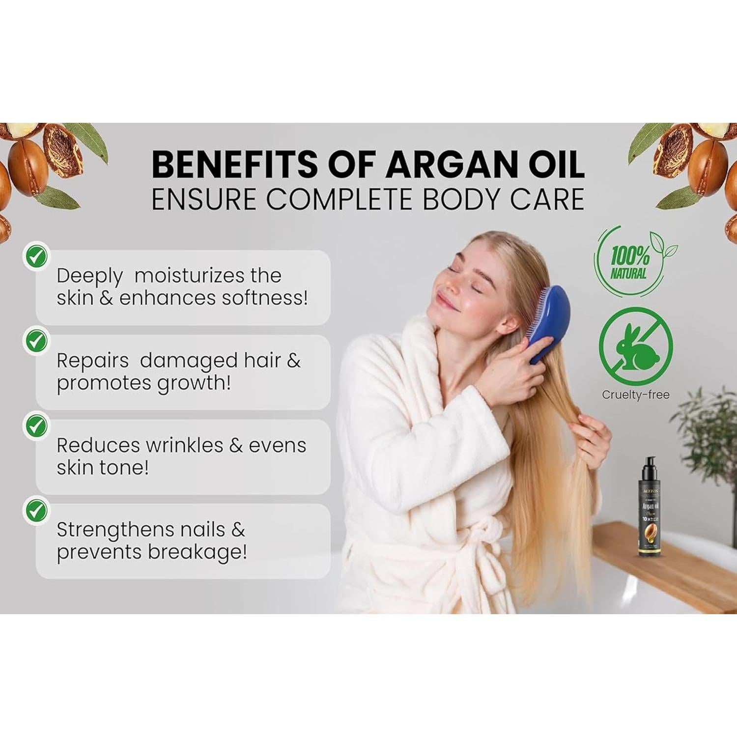 Aceite de Argán Marroquí 100% Puro Orgánico 95.7g - Hidratante