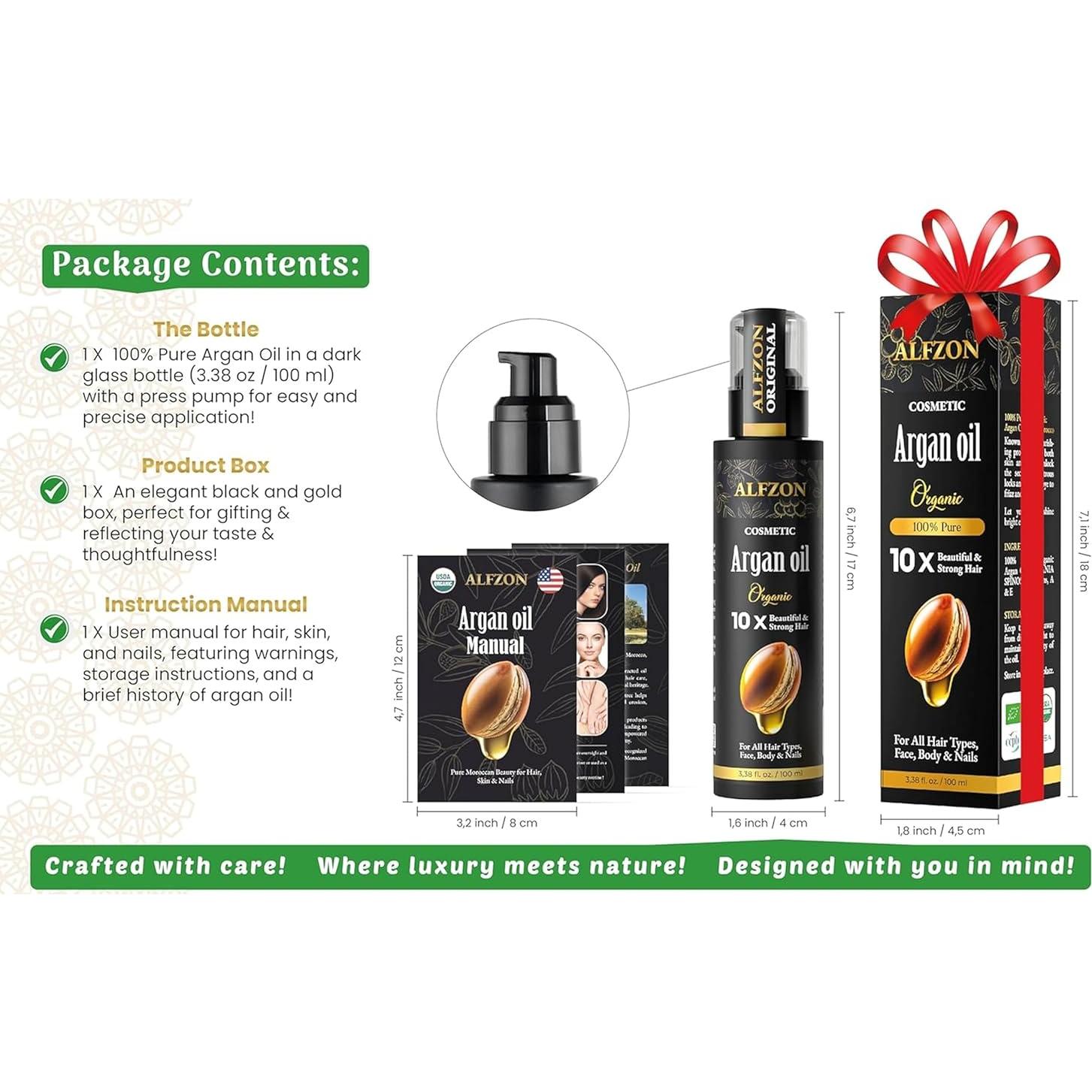 Aceite de Argán Marroquí 100% Puro Orgánico 95.7g - Hidratante