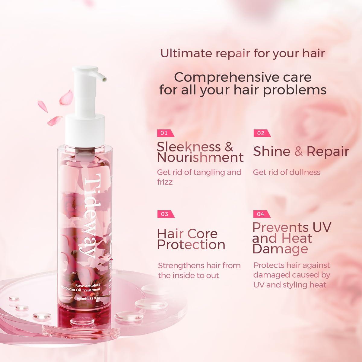 Aceite de Rosa TIDEWAY 181g - Nutrición y Brillo para Cabello