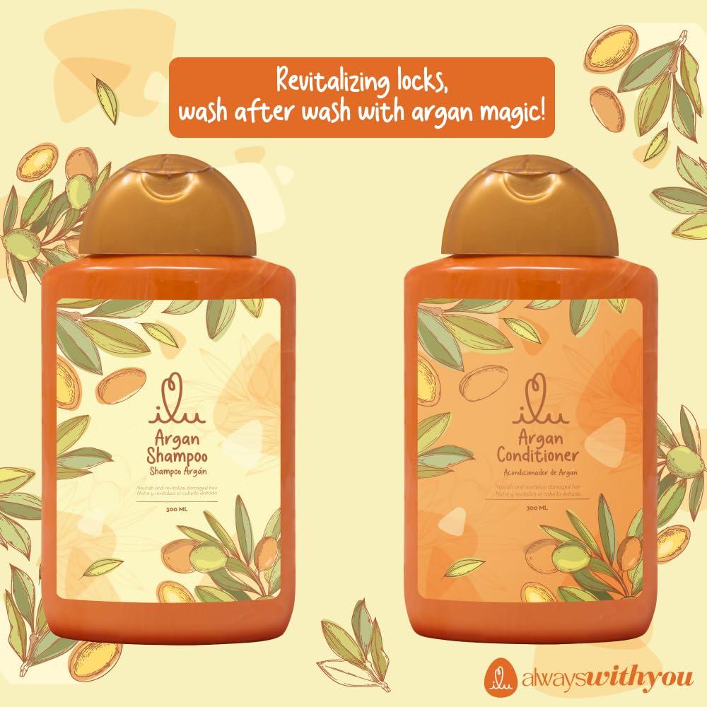ILU Conjunto Champú y Acondicionador Argán 300ml - Hidratación Profunda