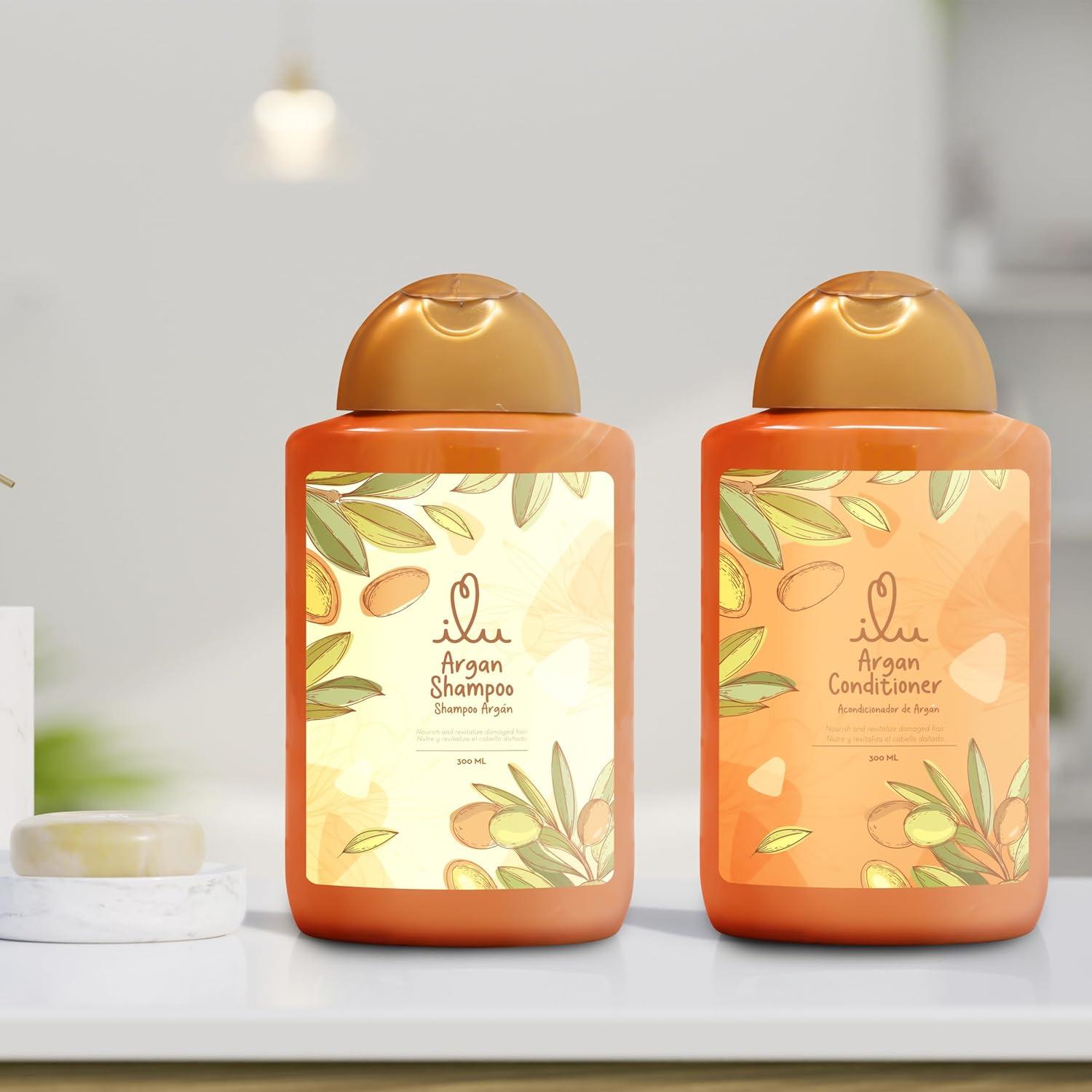 ILU Conjunto Champú y Acondicionador Argán 300ml - Hidratación Profunda