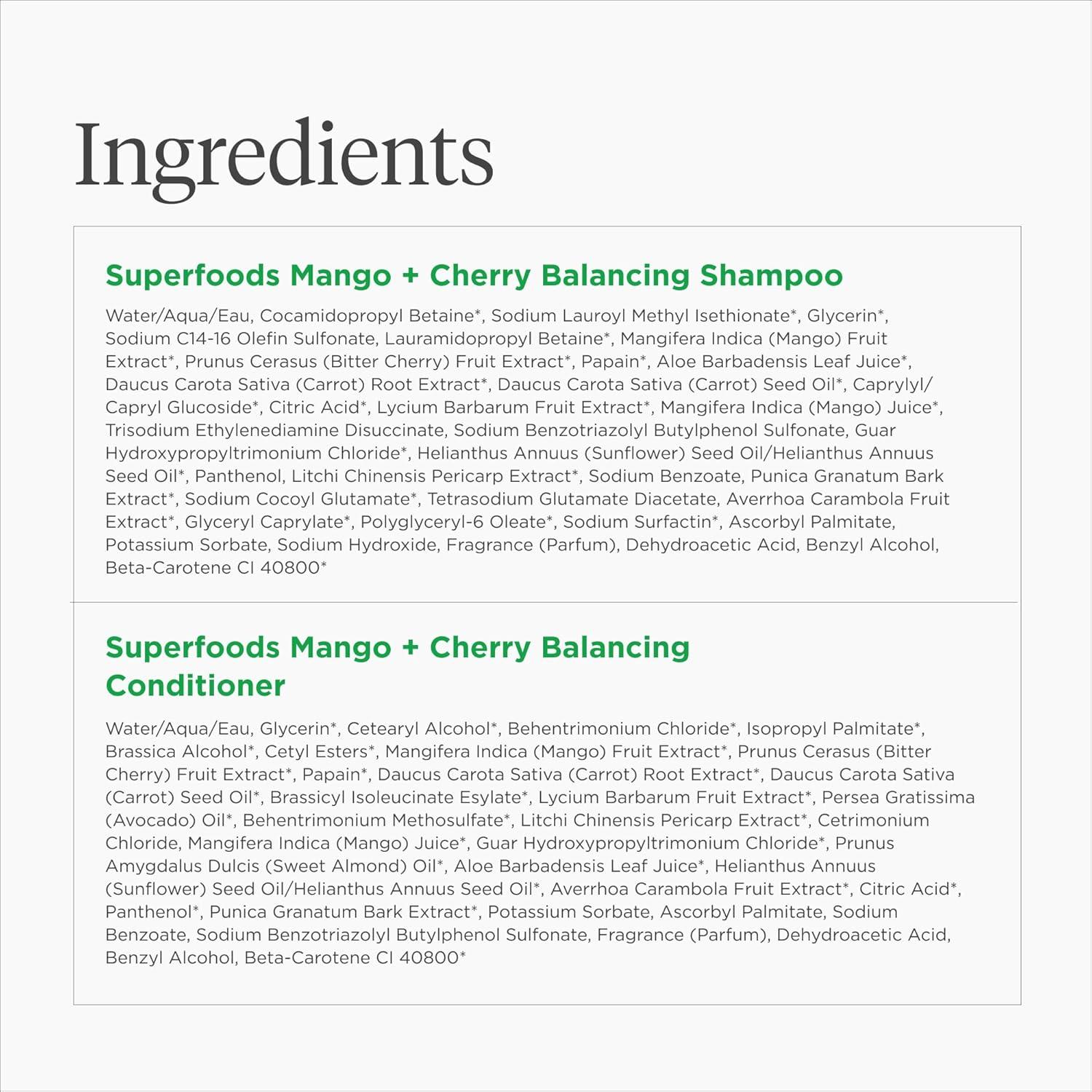 Pack Briogeo Superfoods Mango + Cereza 2 x 369.87 ml - Cabello Nutritivo y Equilibrante