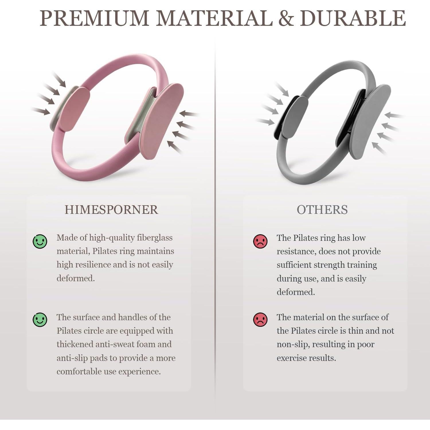 Kit de Pilates Completo 9 Piezas HIMESPORNER - Anillo, Pelota, Mancuernas, Bandas