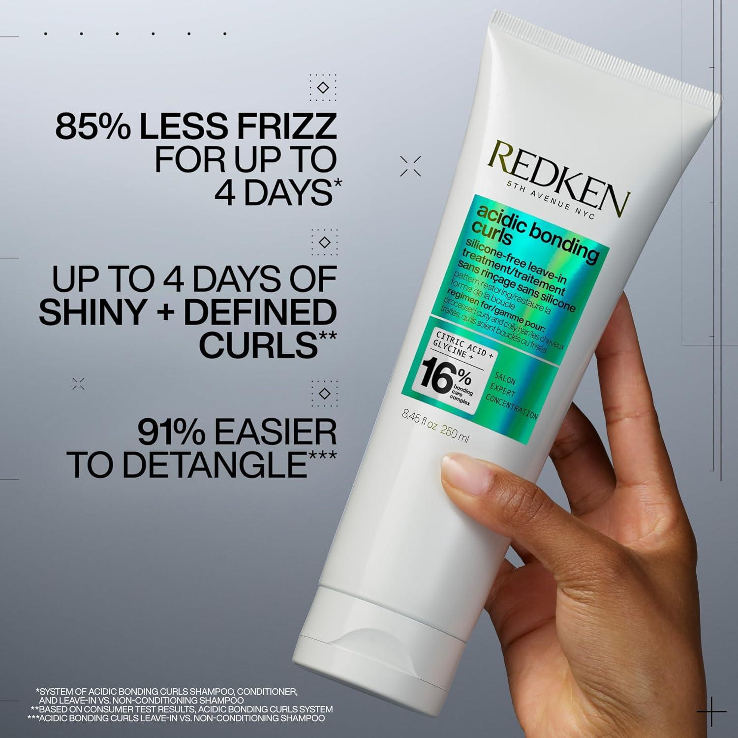 Redken Acidic Bonding Curls - Champú, Acondicionador y Leave-In para Rizos
