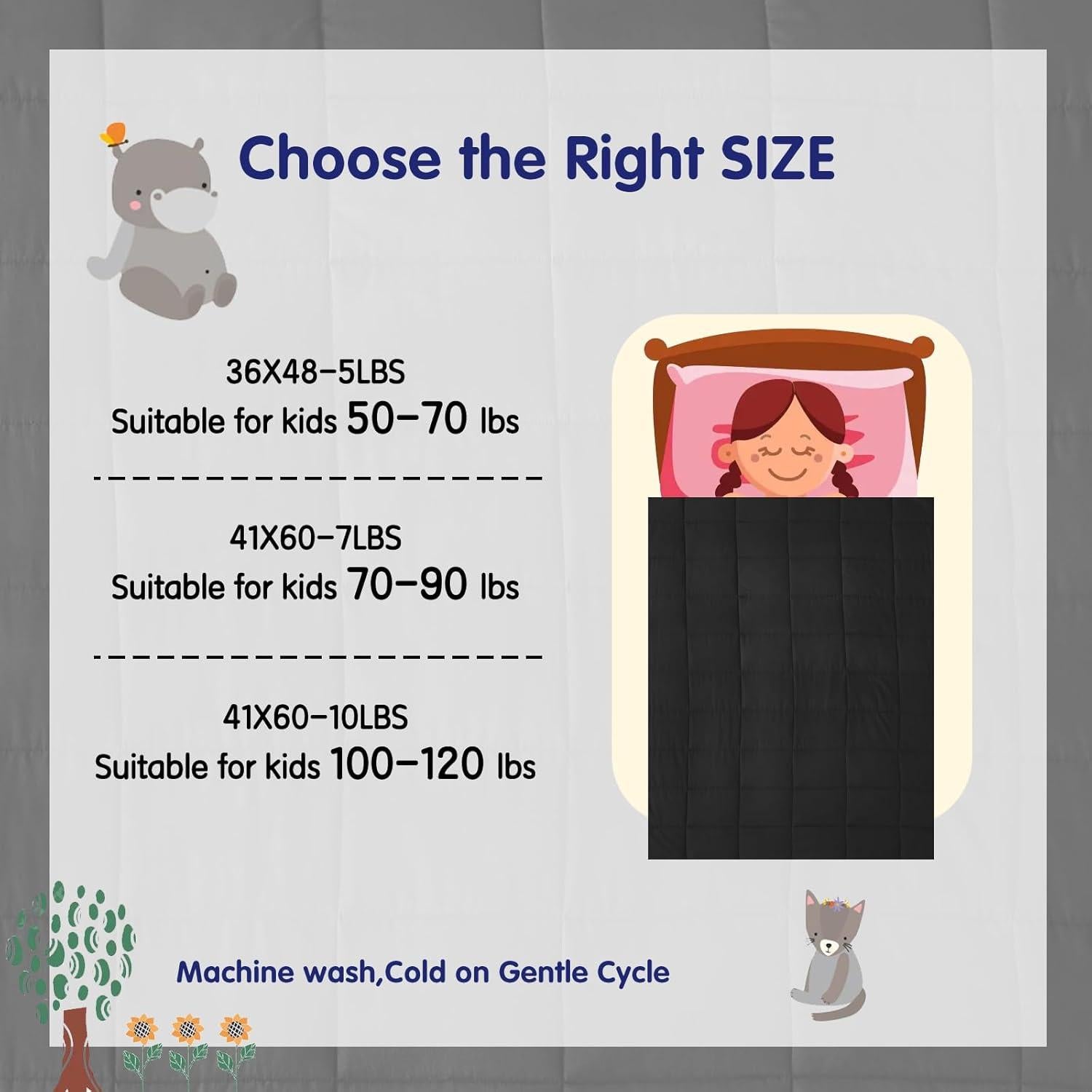 Manta Pesada Yescool 3.18 kg 104x152 cm Negra Transpirable