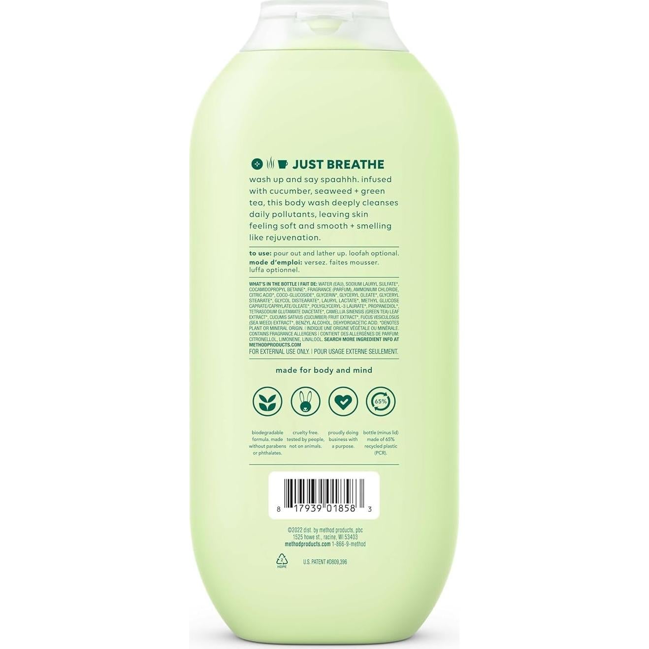 Jabón de Cuerpo Method Zen Diario 532 ml Libre de Parabenos