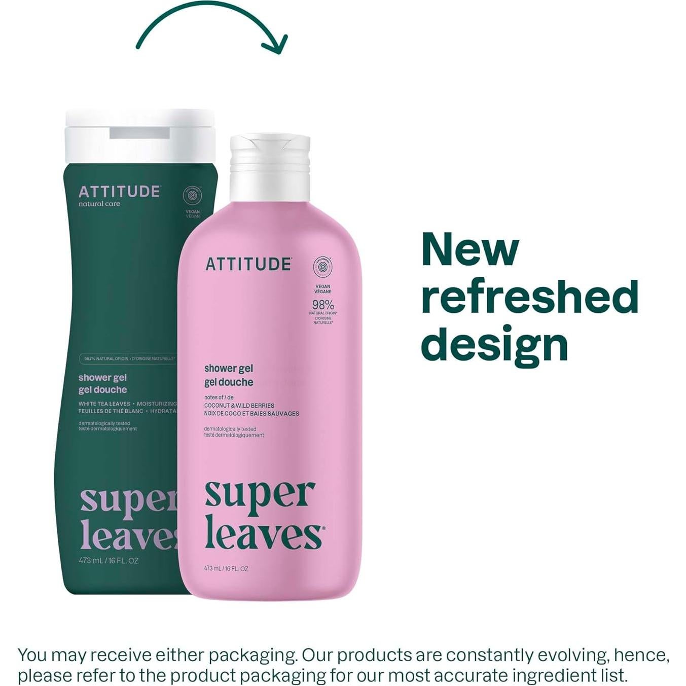 Gel de Ducha ATTITUDE 473 ml Vegano Coco y Bayas Silvestres