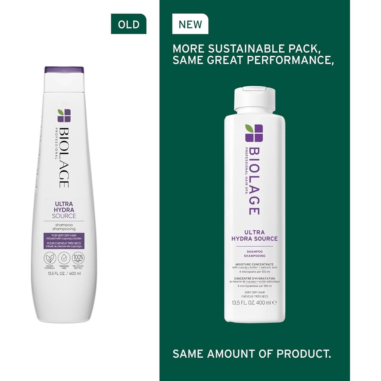 Champú Biolage Ultra Hydra Source 400 ml - Hidratación Profunda Cabello Grueso