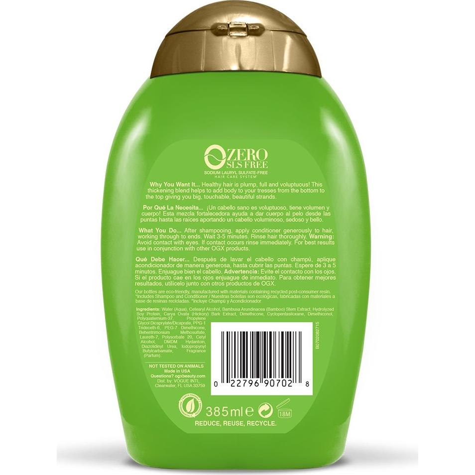 Acondicionador OGX Fortalecimiento Fibra de Bambú 368g