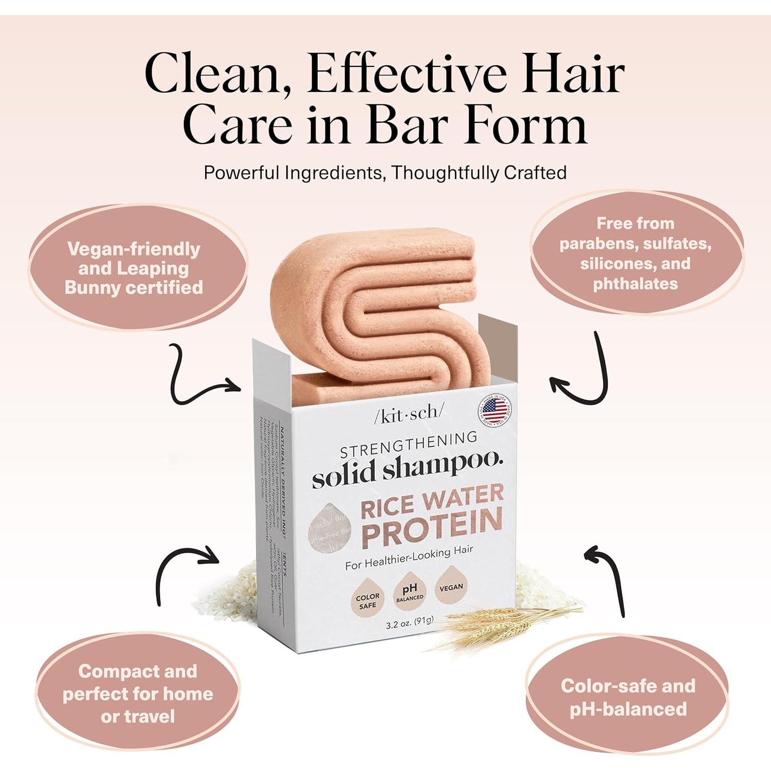 Champú en Barra Kitsch Agua de Arroz 90.7 g - Cabello Seco