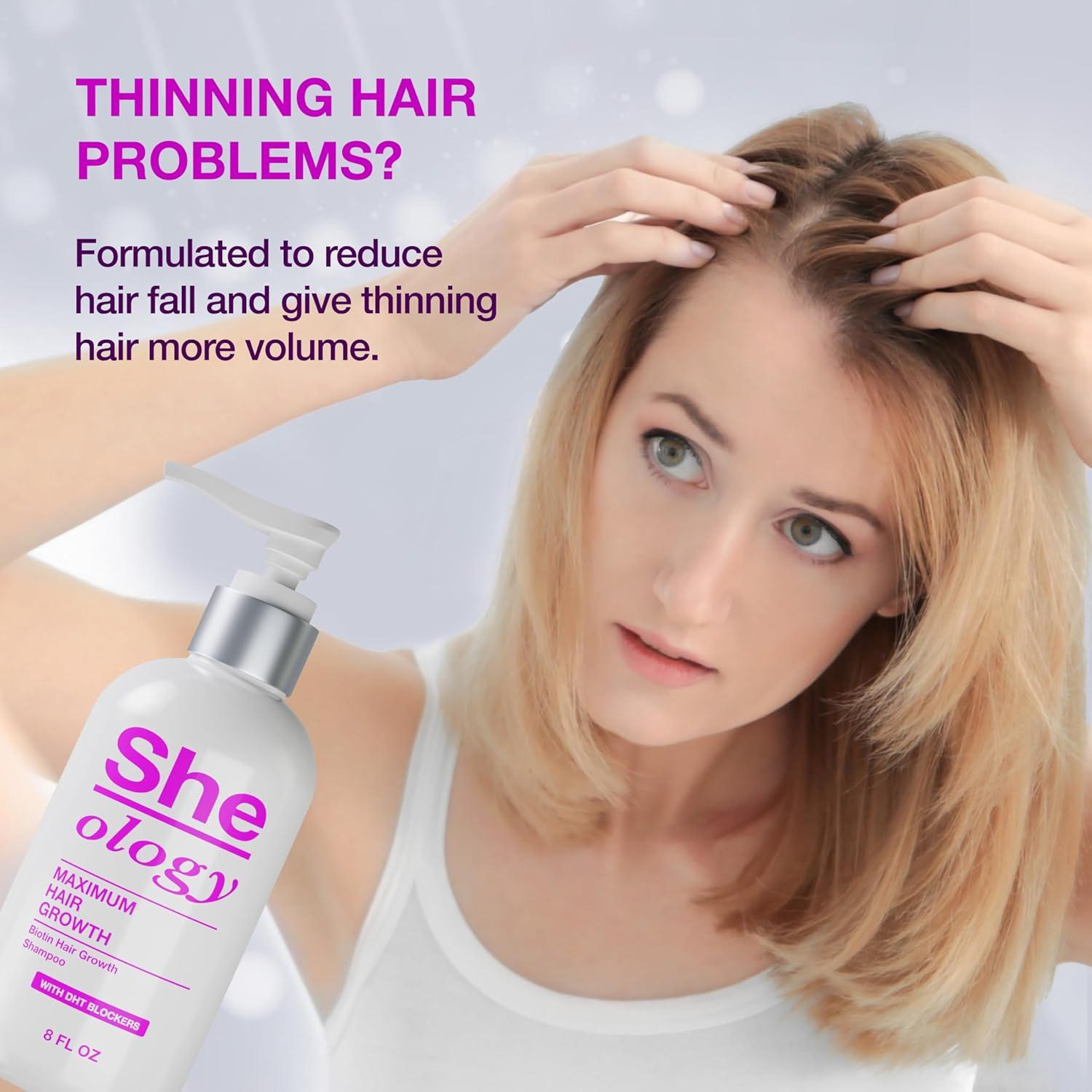 Champú Sheology para Crecimiento del Cabello Fino - Biotina, Queratina, DHT