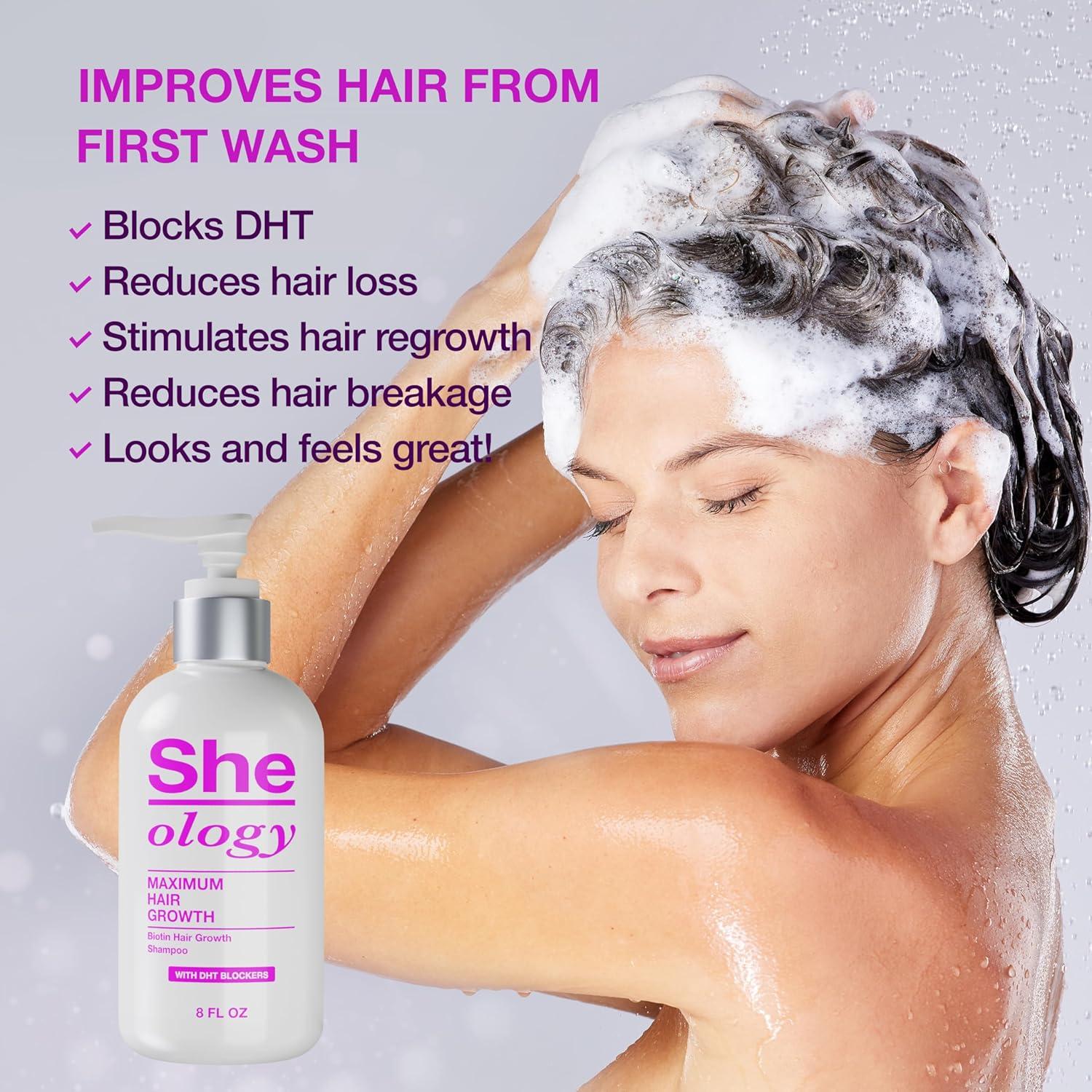 Champú Sheology para Crecimiento del Cabello Fino - Biotina, Queratina, DHT